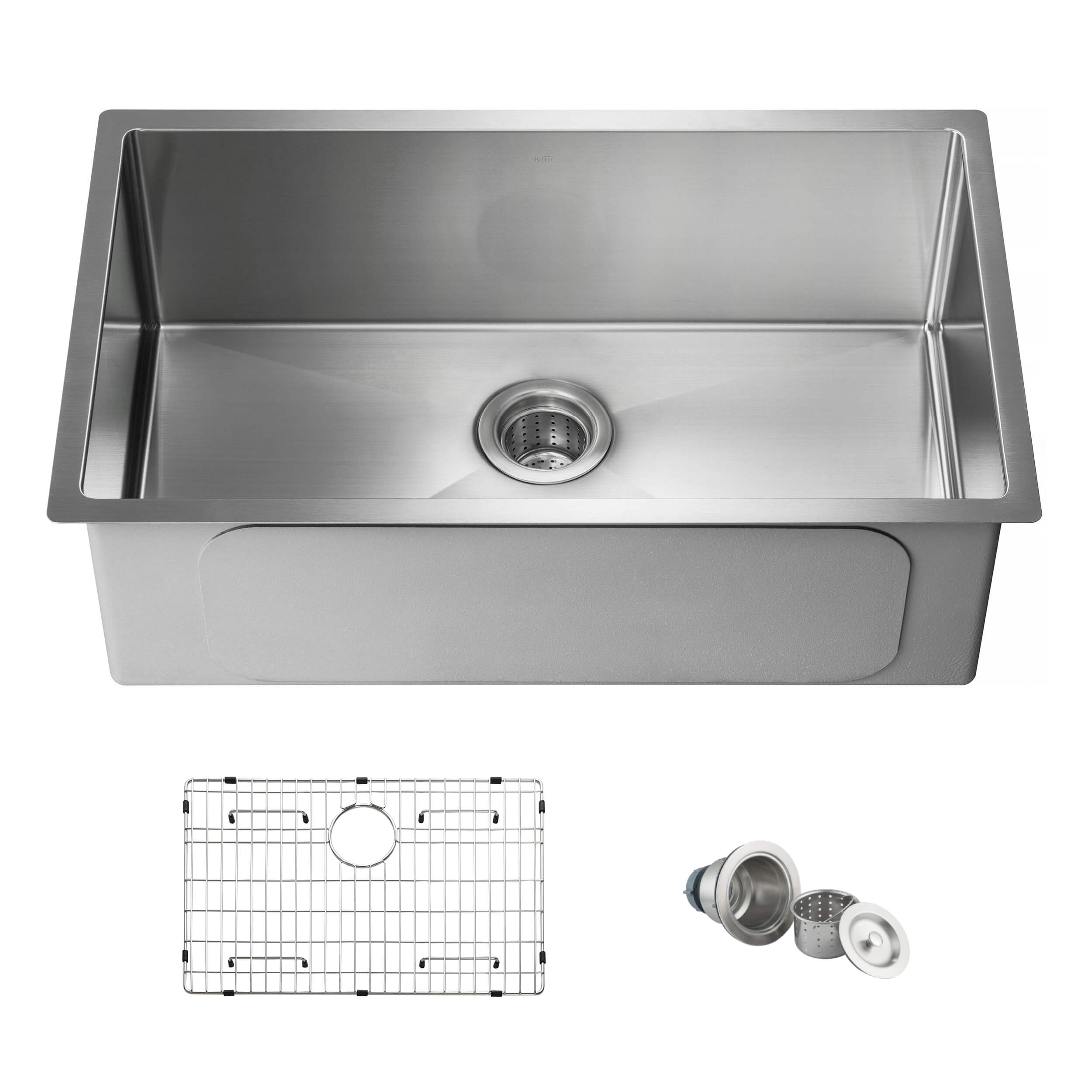 30″ Handcrafted Undermount Single Bowl 16 gauge Stainless Steel Kitchen Sink – K1-S30 view 1
