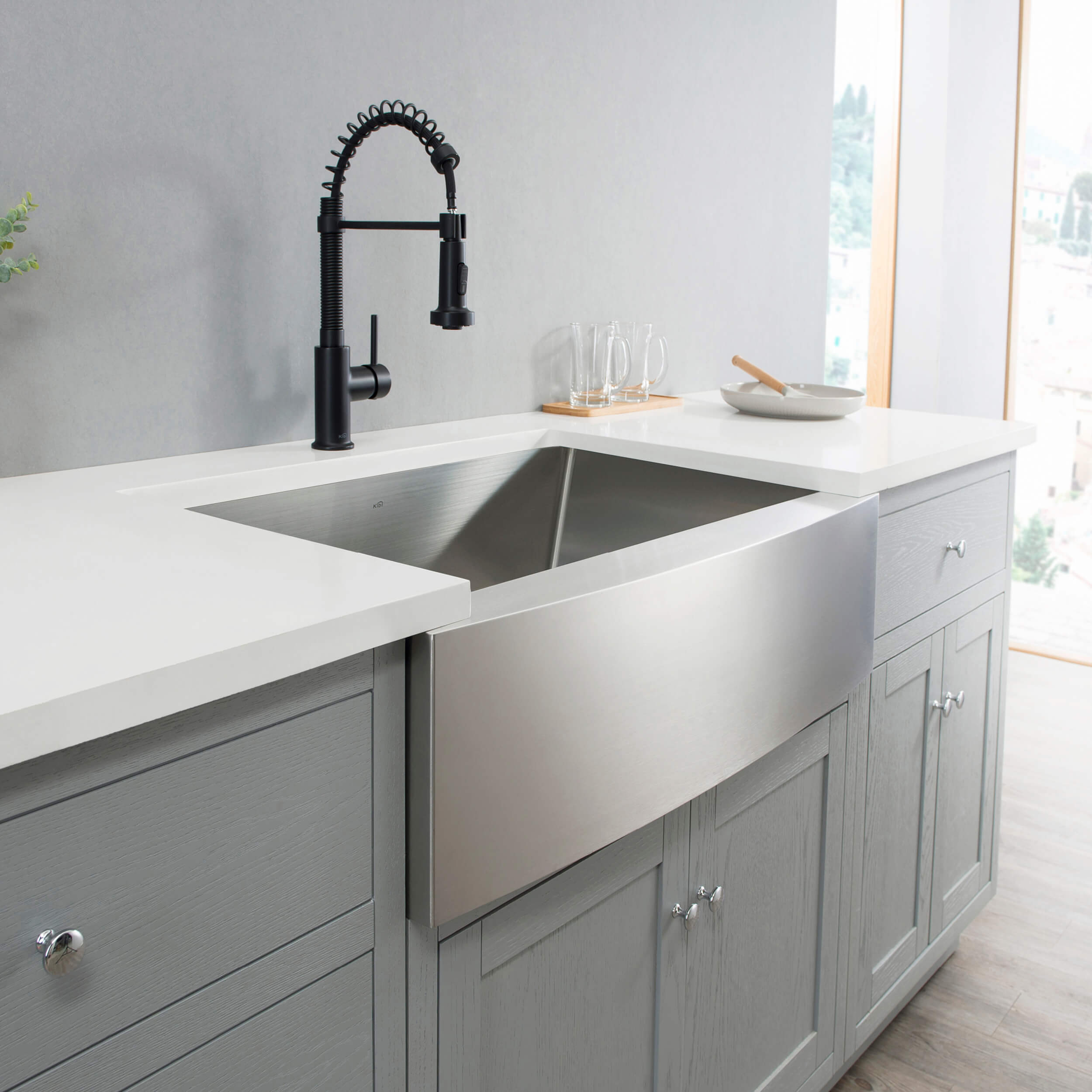27″ Handcrafted Farmhouse Apron Single Bowl Stainless Steel Kitchen Sink – K1-SF27 view 5