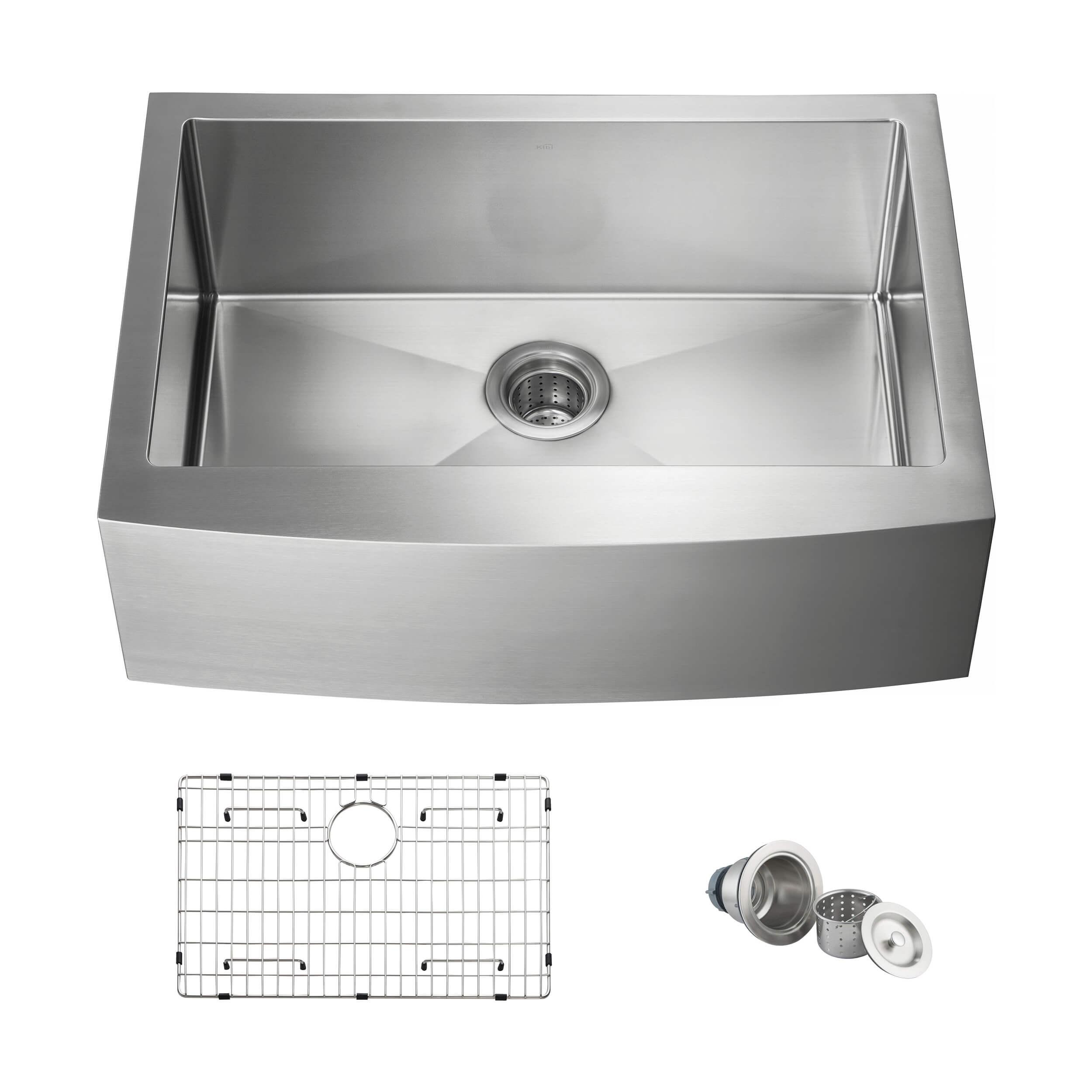 30″ Handcrafted Farmhouse Apron Single Bowl Stainless Steel Kitchen Sink – K1-SF30 view 1