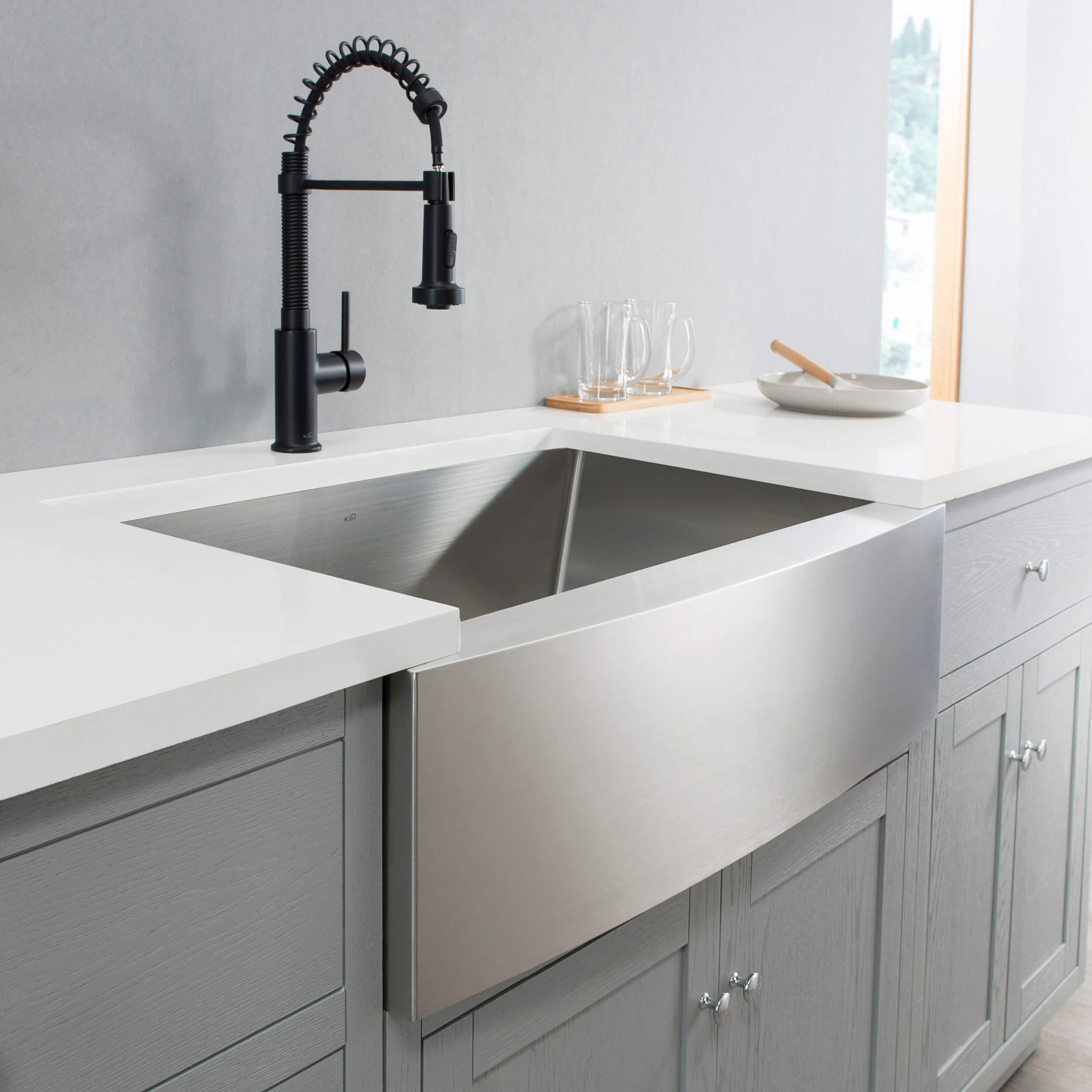30″ Handcrafted Farmhouse Apron Single Bowl Stainless Steel Kitchen Sink – K1-SF30 view 5