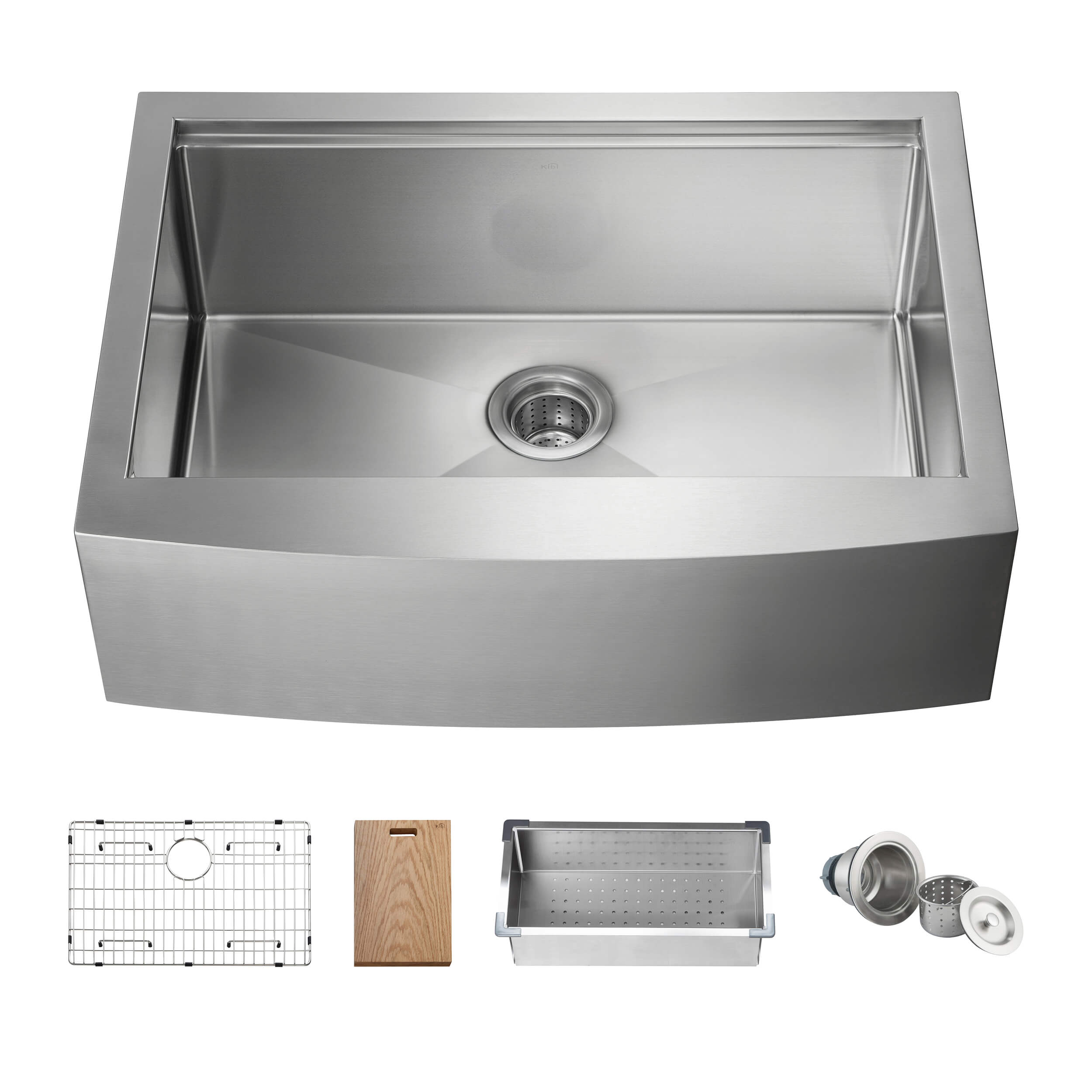 30″ Farmhouse Apron Single Bowl Stainless Steel Workstation Kitchen Sink – K1-SF30T view 1