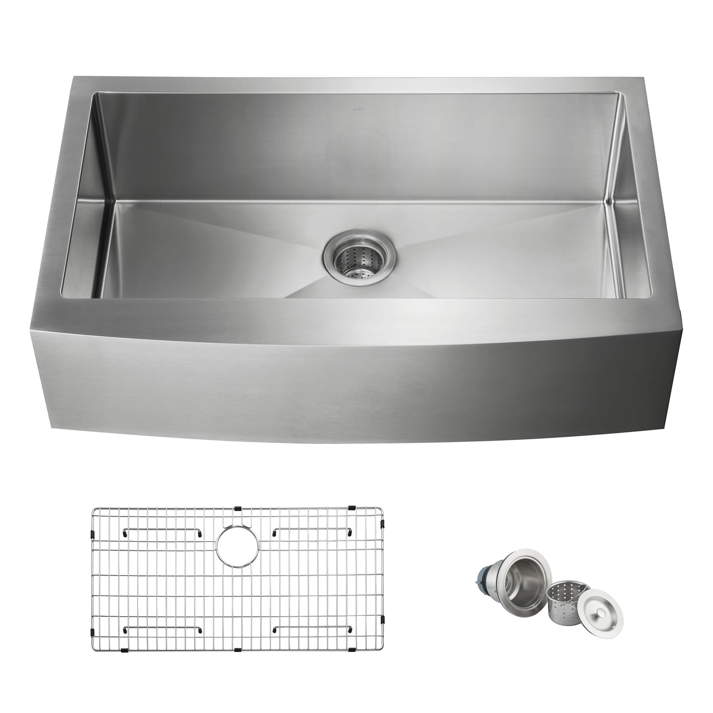 36″ Handcrafted Farmhouse Apron Single Bowl Stainless Steel Kitchen Sink – K1-SF36 view 1