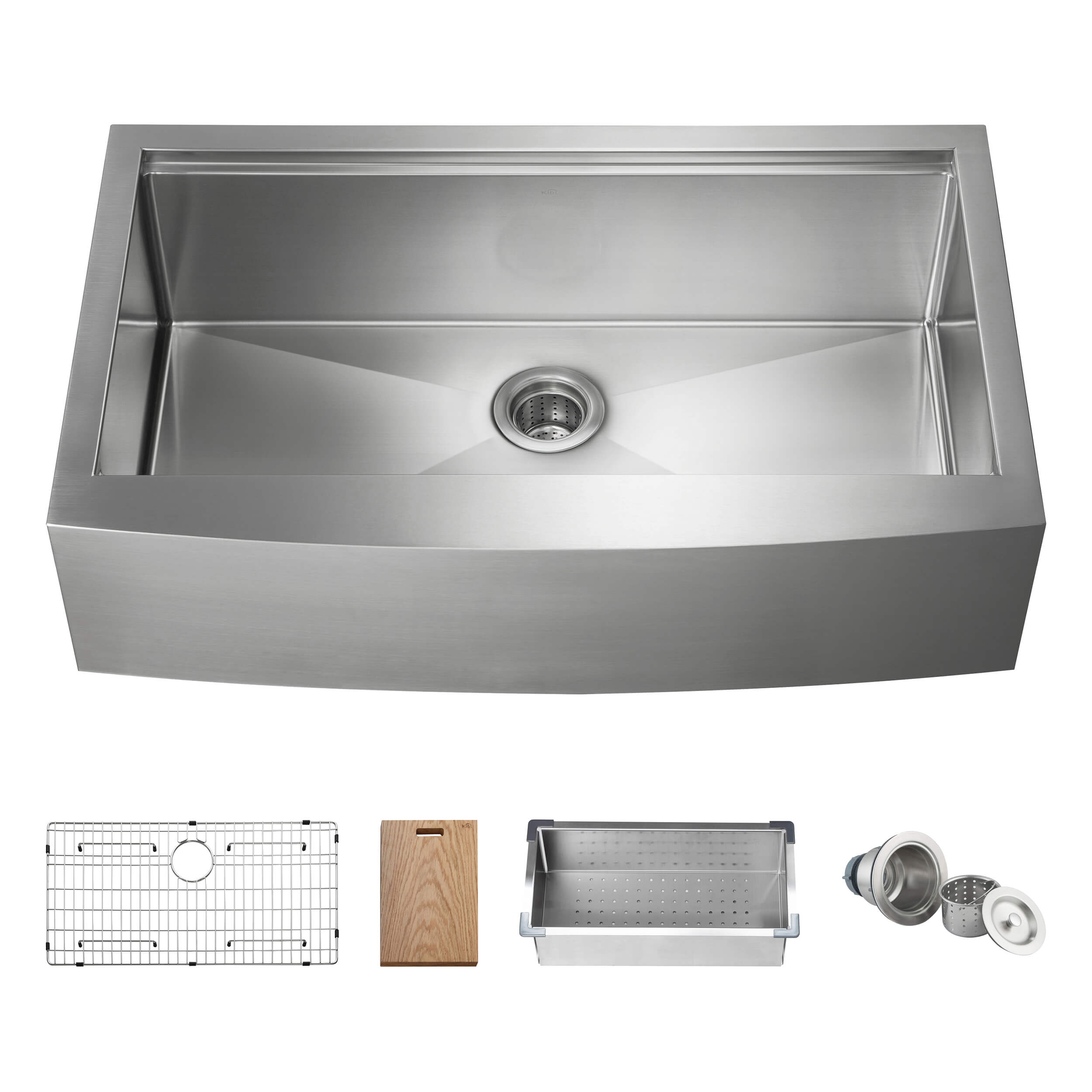 36″ Farmhouse Apron Single Bowl Stainless Steel Workstation Kitchen Sink – K1-SF36T view 1