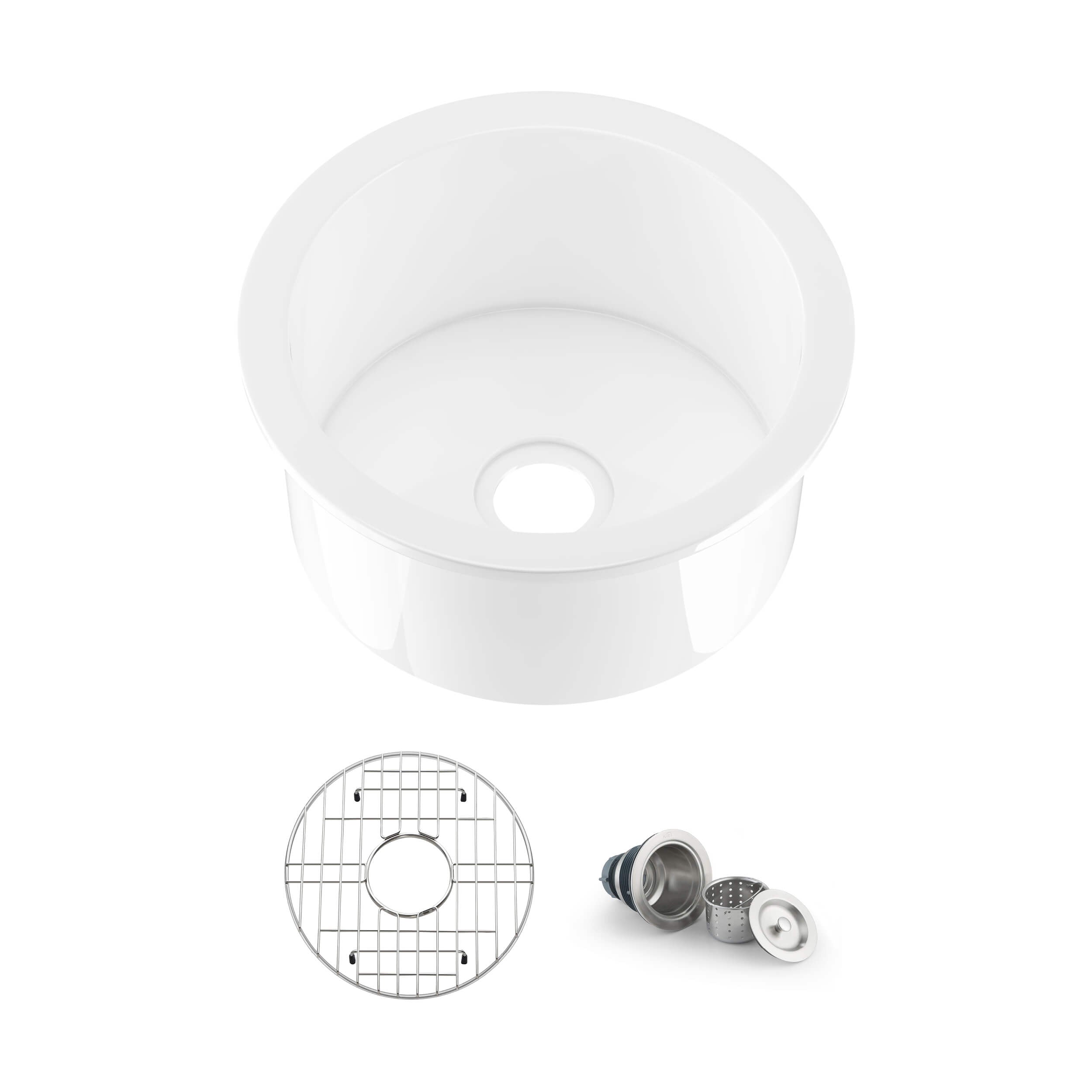 19″ Undermounted Kitchen Fireclay Sink - K2-S19RO view 1