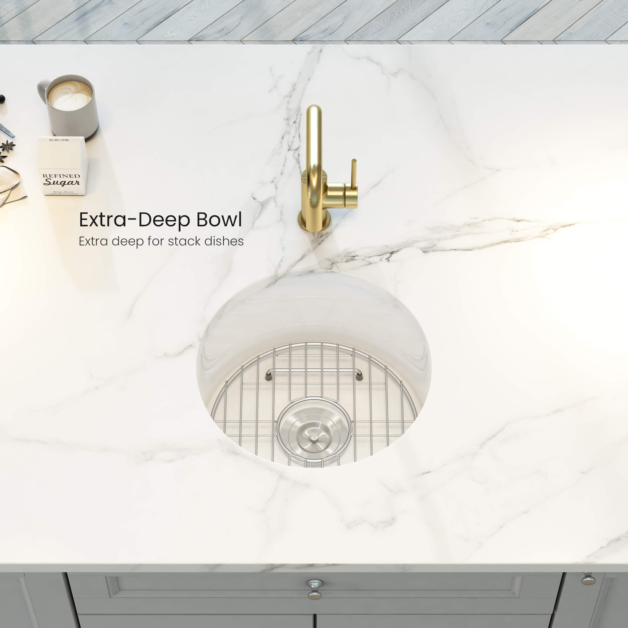 19″ Undermounted Kitchen Fireclay Sink - K2-S19RO view 4