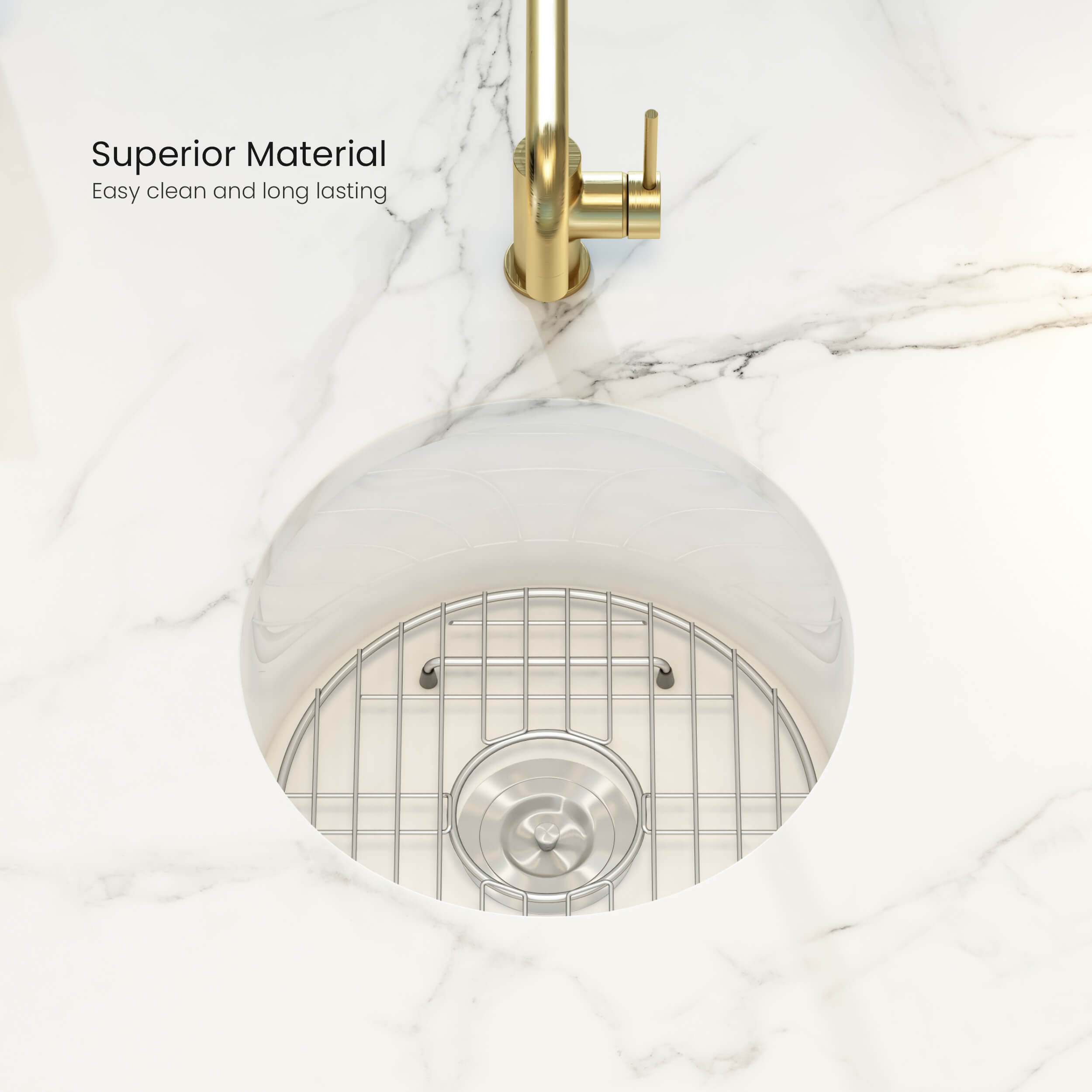 19″ Undermounted Kitchen Fireclay Sink - K2-S19RO view 5