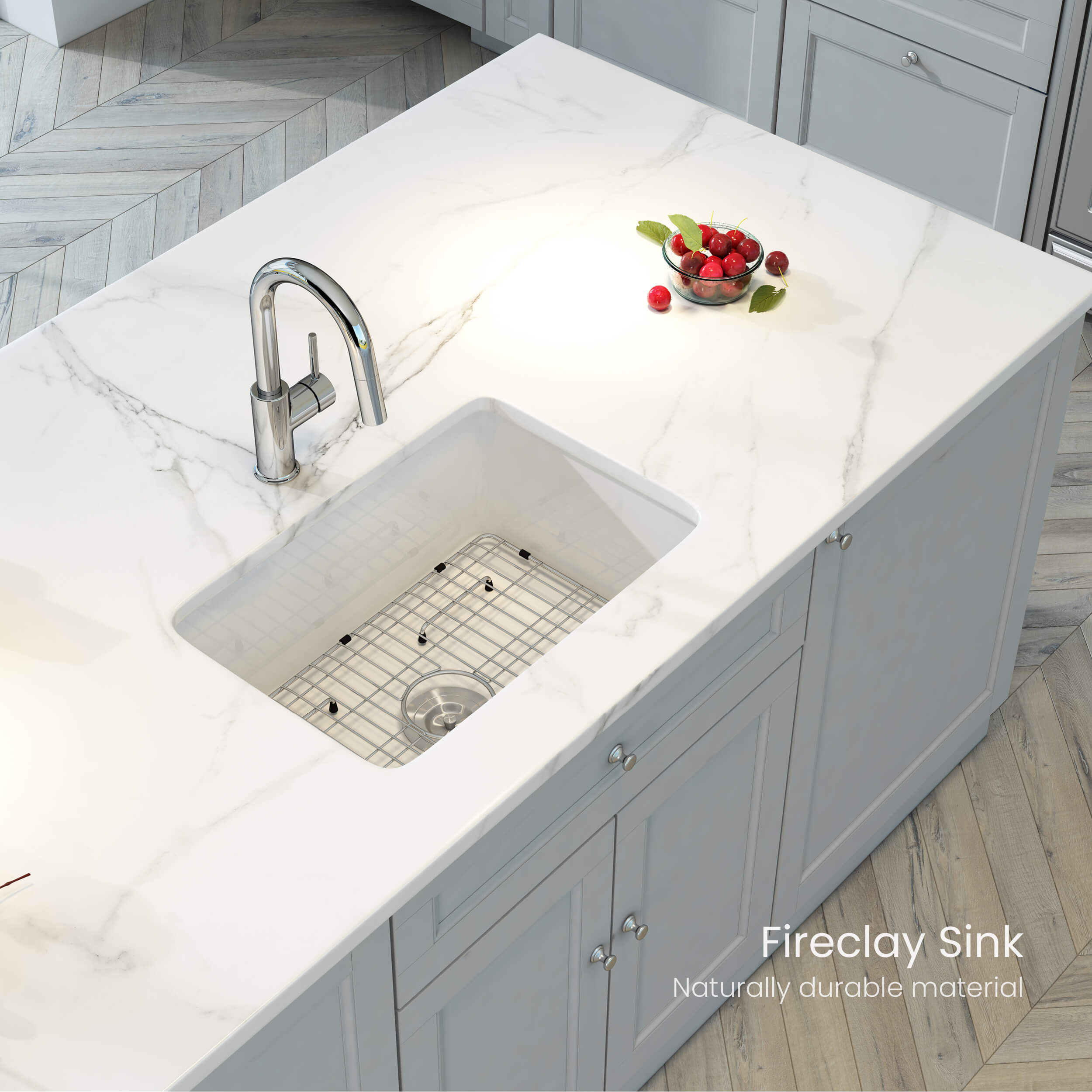 Landis 27″ Fireclay Kitchen Drop-In/Undermount Sink Single Bowl - K2-S27 view 2