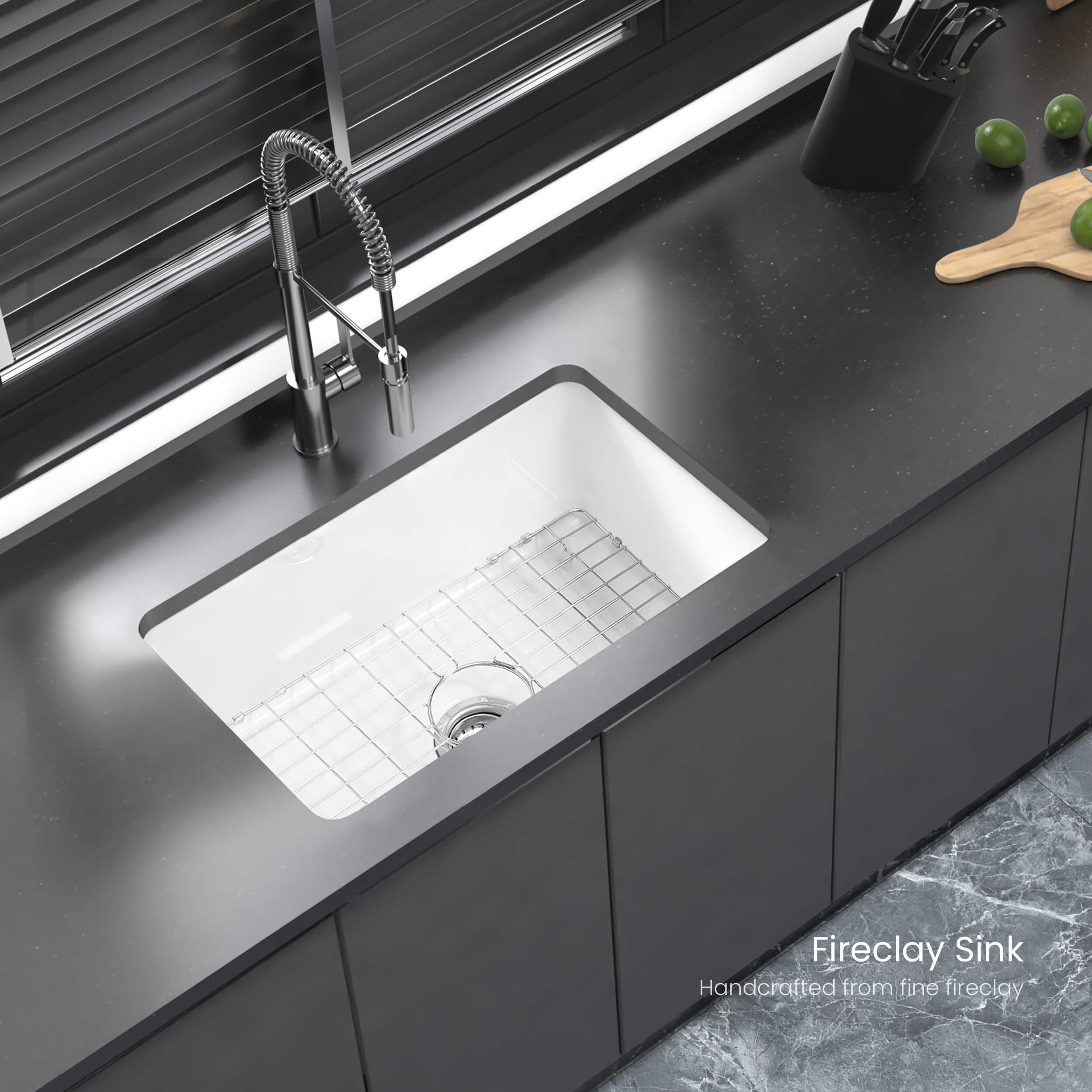 Landis 32″ Fireclay Kitchen Drop-In/Undermount Sink Single Bowl - K2-S32 view 5