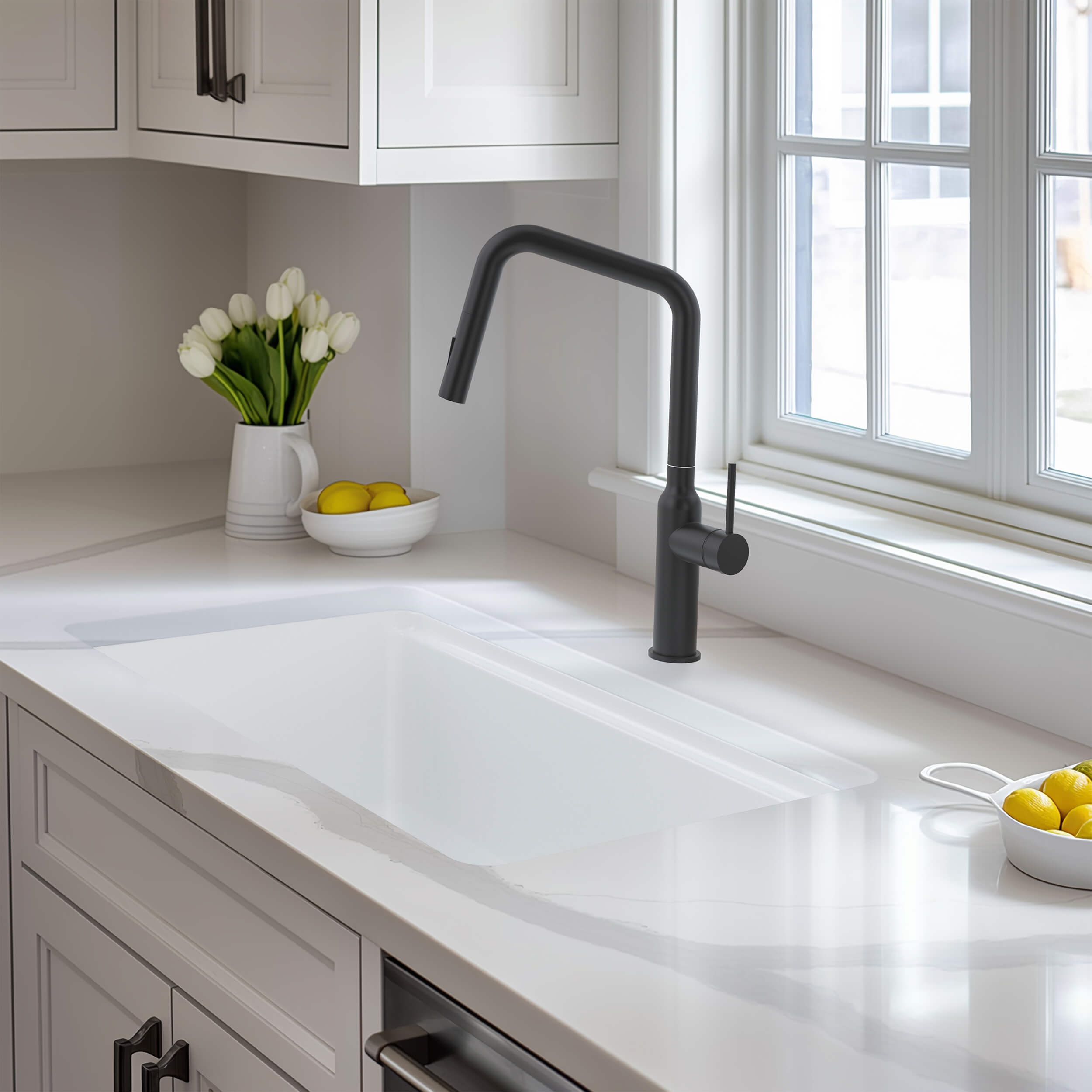 33″ Pure Fireclay Drop-In/Undermount Workstation Sink – K2-S33T view 5