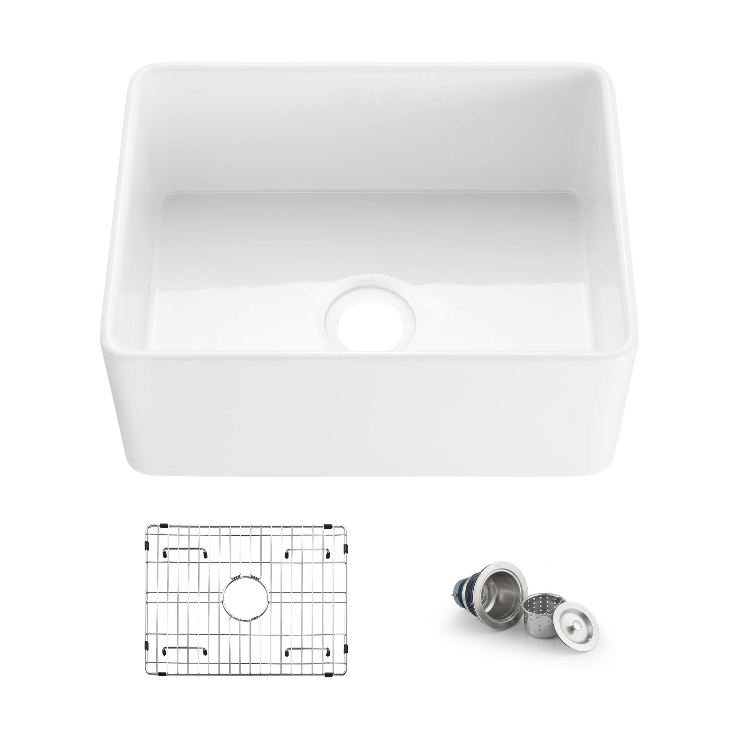 Pure 24″ Fireclay Kitchen Farmhouse Sink Single Bowl - K2-SF24 view 1
