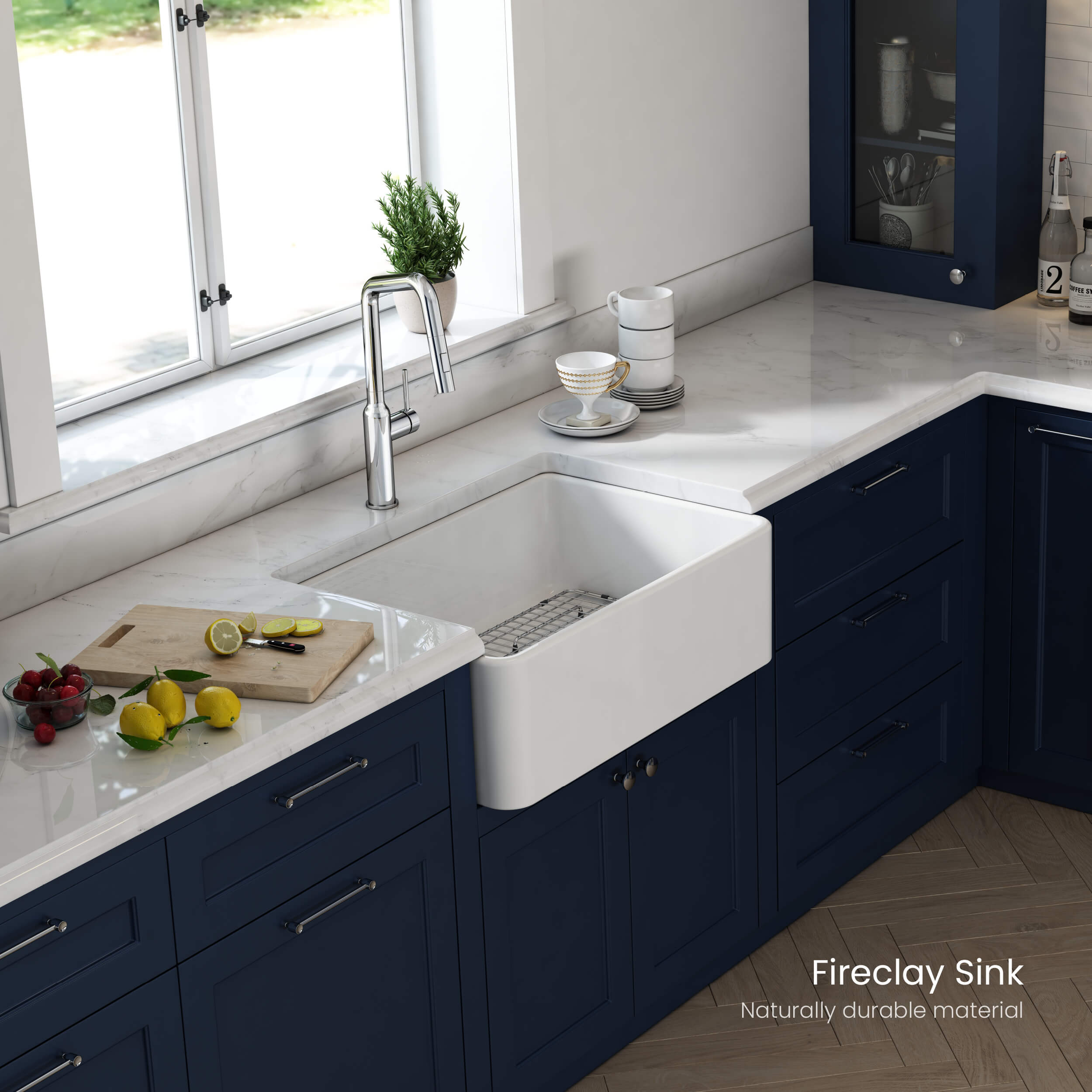 Pure 30″ Farmhouse Kitchen Fireclay Sink - K2-SF30 view 3