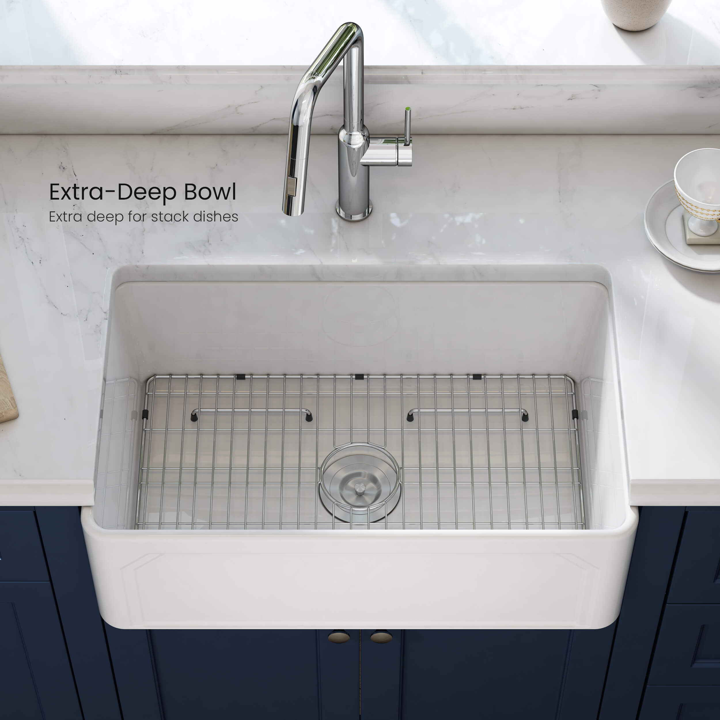 Arch 30″ Farmhouse Kitchen Fireclay Sink - K2-SF30AR view 4