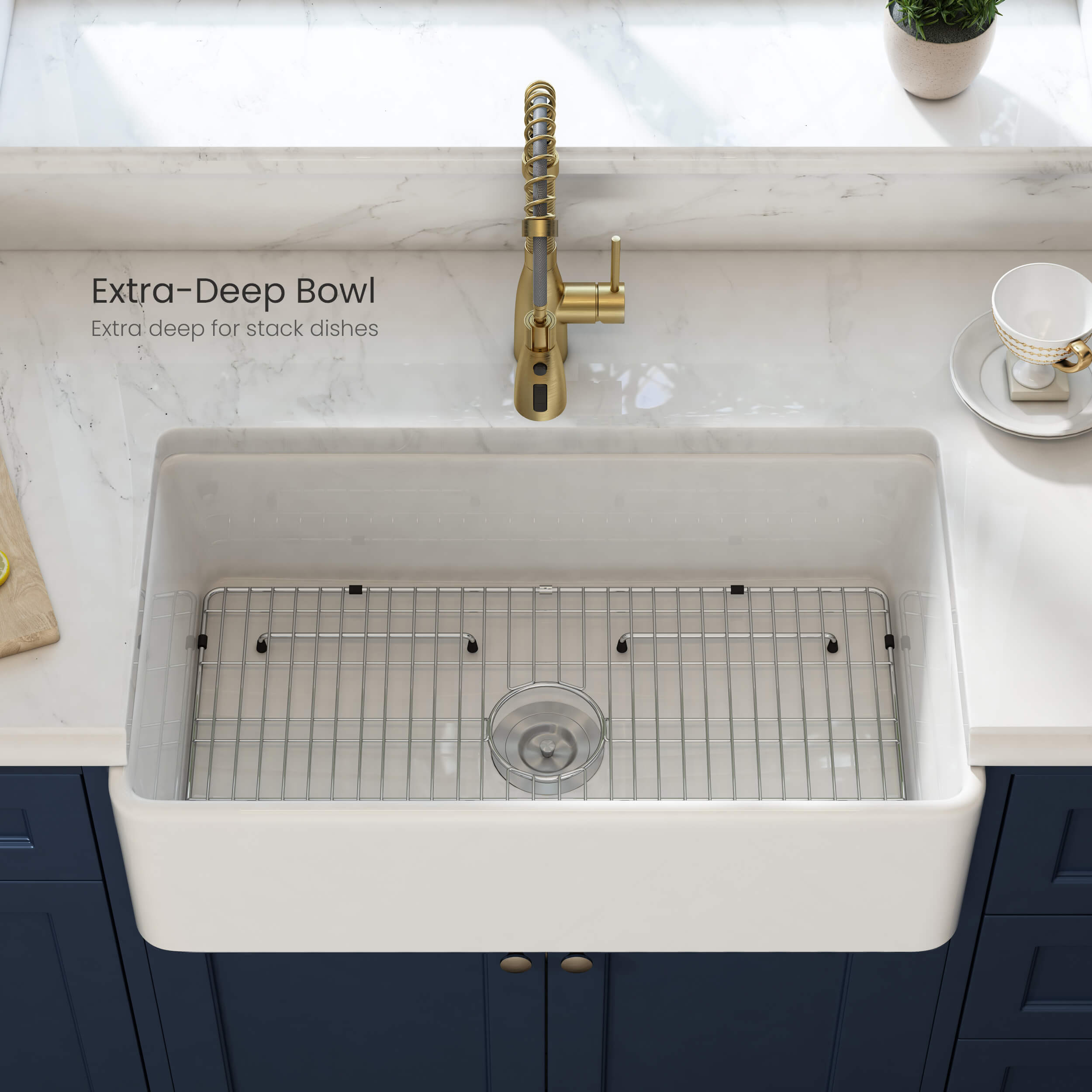 Pure 33'' Farmhouse Kitchen Fireclay Sink - K2-SF33 view 4