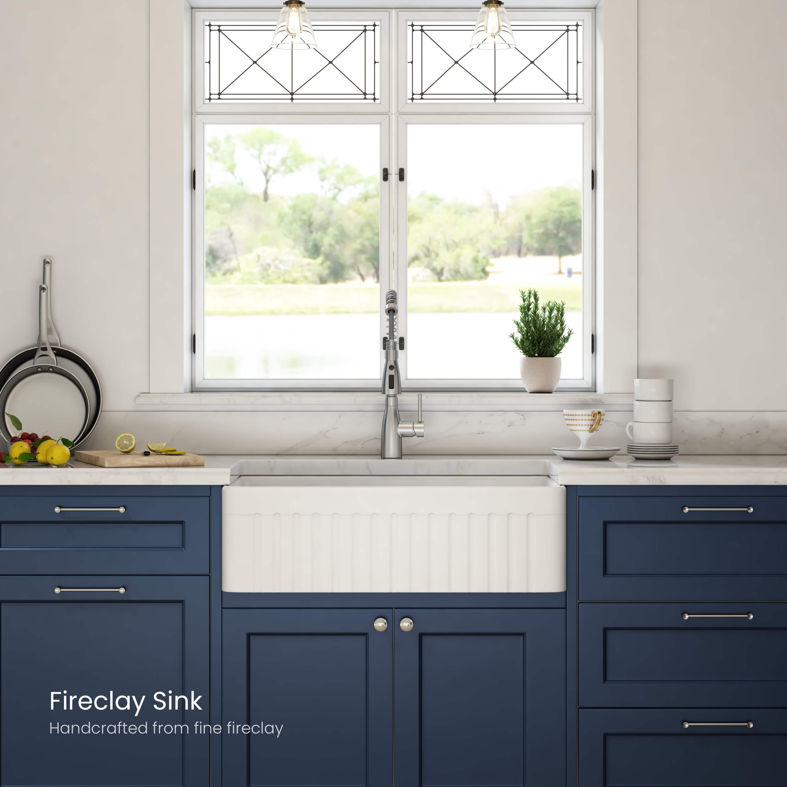 Pillar 33'' Farmhouse Kitchen Fireclay Sink - K2-SF33PI view 5
