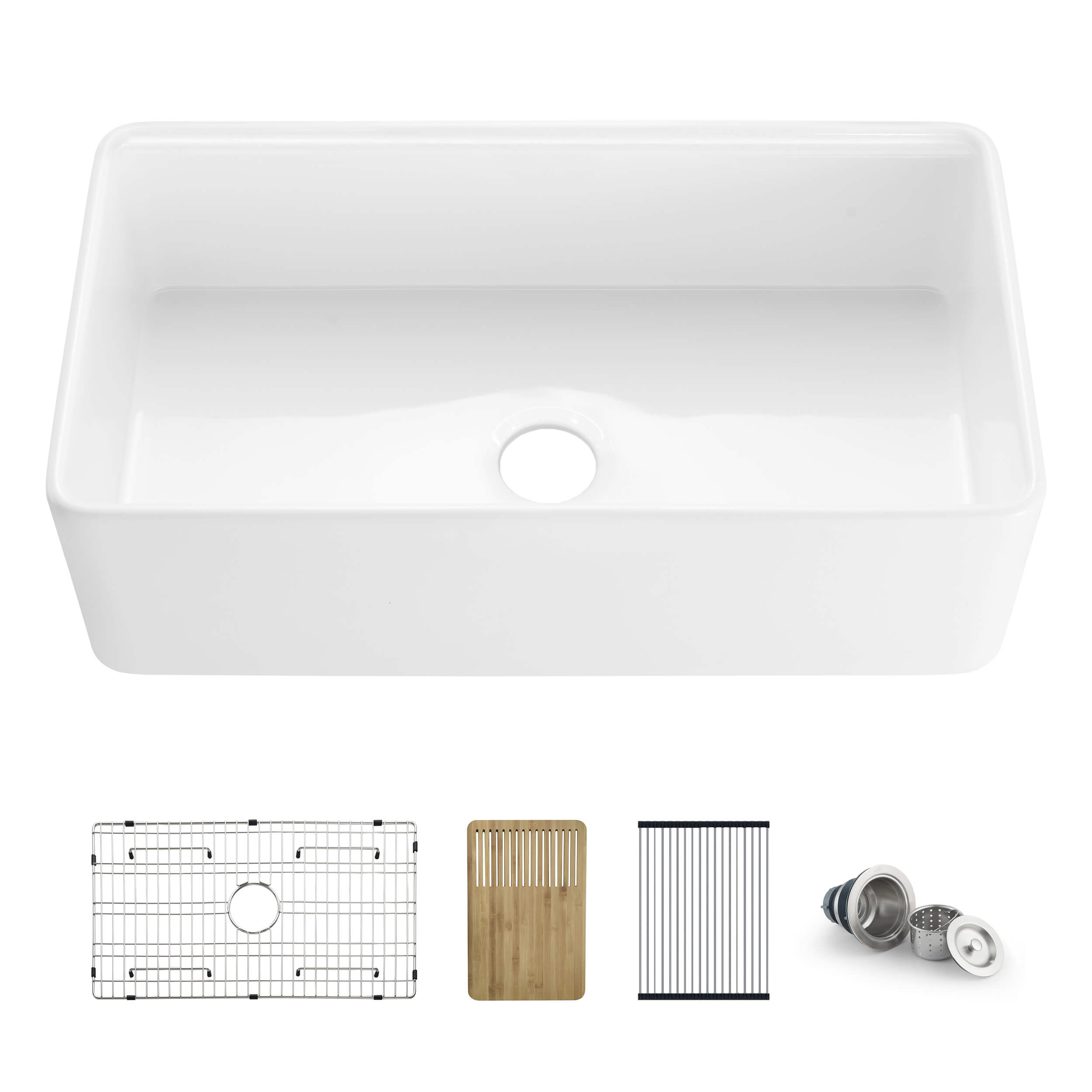 Pure 33'' Kitchen Farmhouse Fireclay Workstation Sink - K2-SF33T view 1