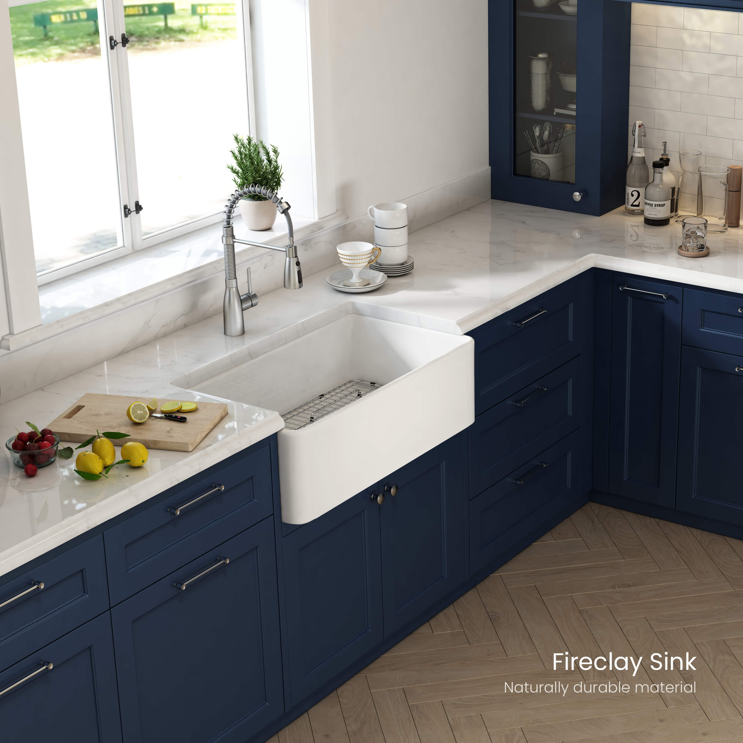 Pure 36'' Farmhouse Kitchen Fireclay Sink - K2-SF36 view 3