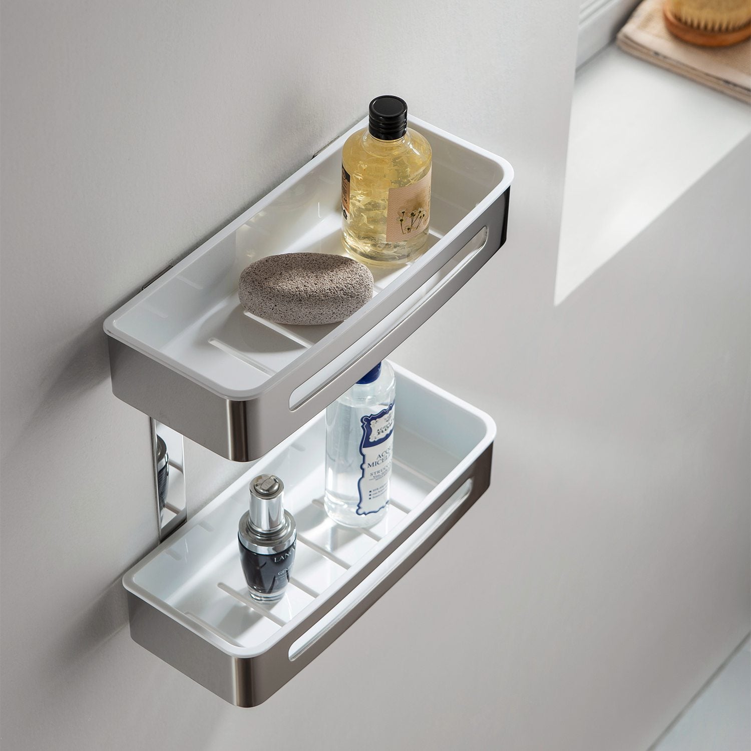 Chrome Bathroom Hardware Accessory Wall Mounted Front Basket KBA1204 view 3