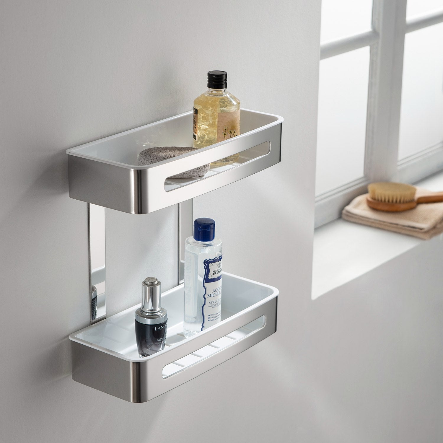Chrome Bathroom Hardware Accessory Wall Mounted Front Basket KBA1204 view 2