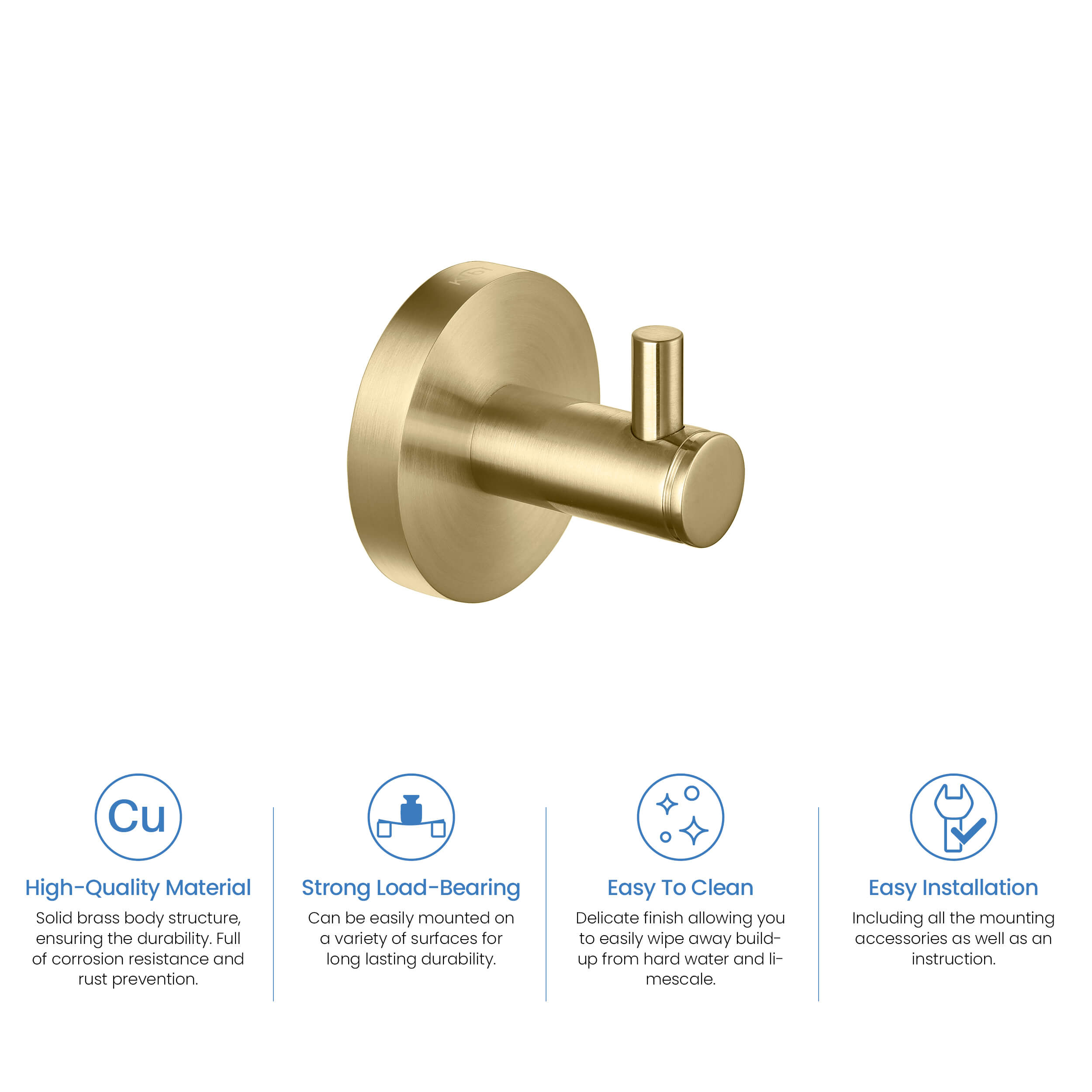 Circular Bathroom Towel & Robe Hook - KBA1401 view 5