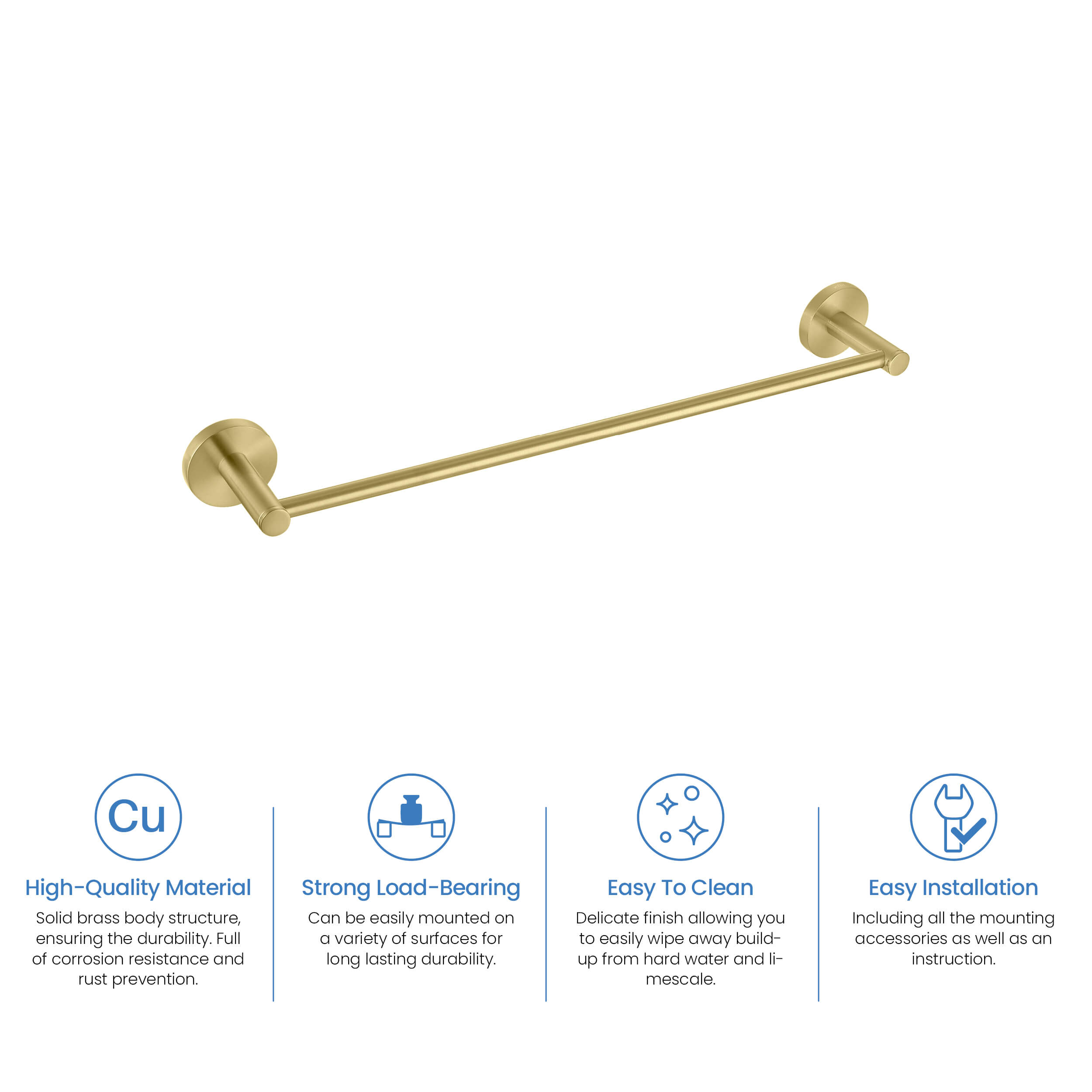 Circular Bathroom 18" Towel Bar KBA1407 view 5