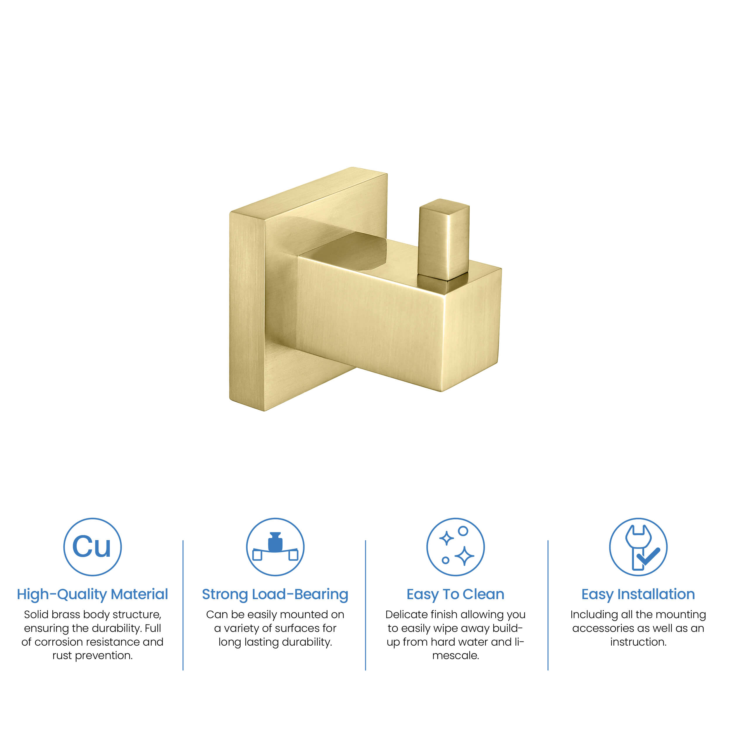 Cube Bathroom Towel & Robe Hook 2-Piece - KBA1501-2PC view 5