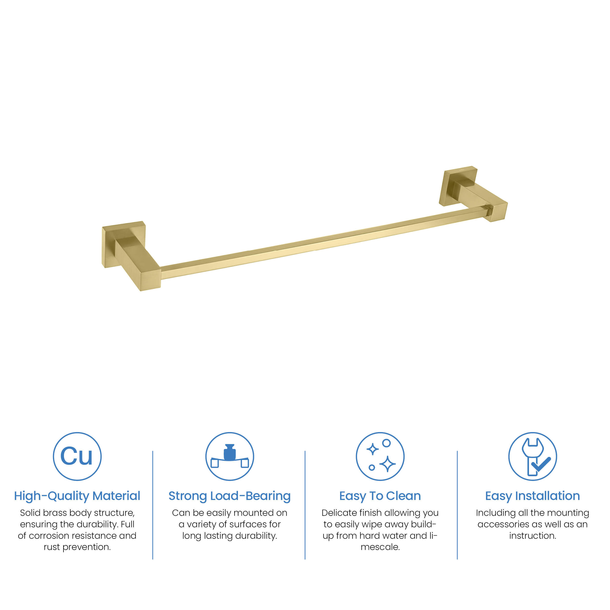 Cube Bathroom 18" Towel Bar  KBA1507 view 5