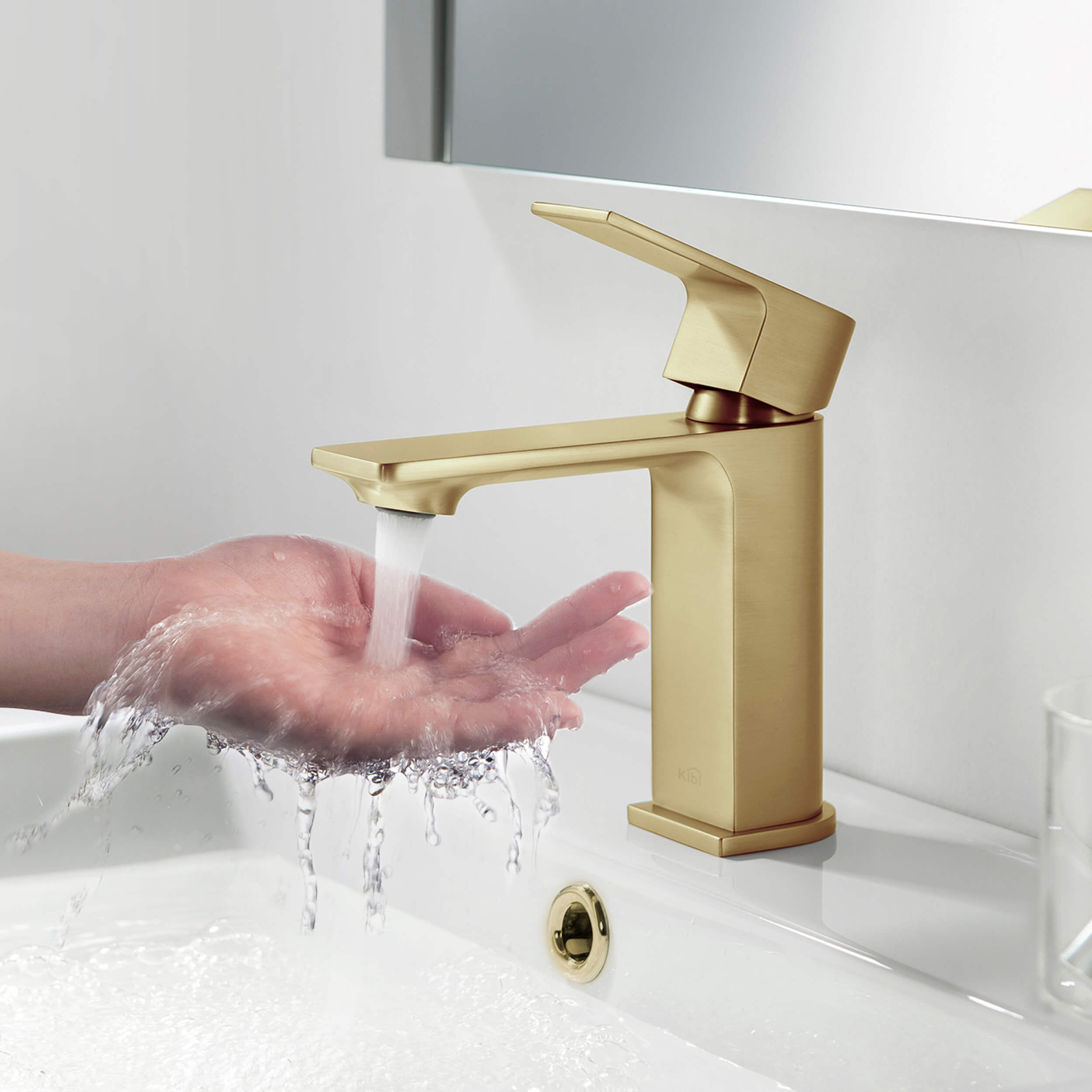 Mirage Brass Single Handle Bathroom Vanity Sink Faucet - C-KBF1001-KPW100 view 4
