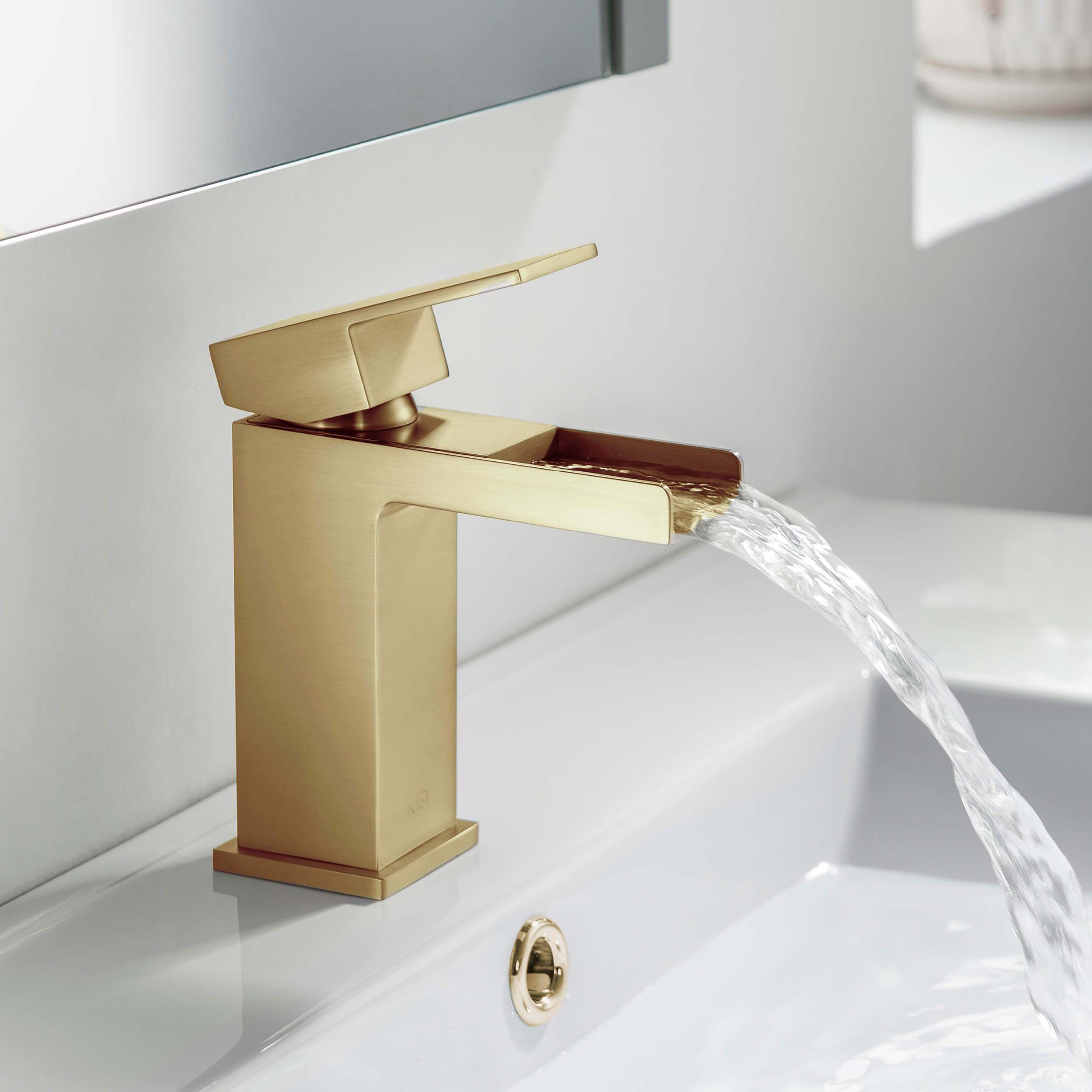 Waterfall Single Handle Bathroom Vanity Sink Faucet with Drain Assembly - C-KBF1004-KPW100 view 2