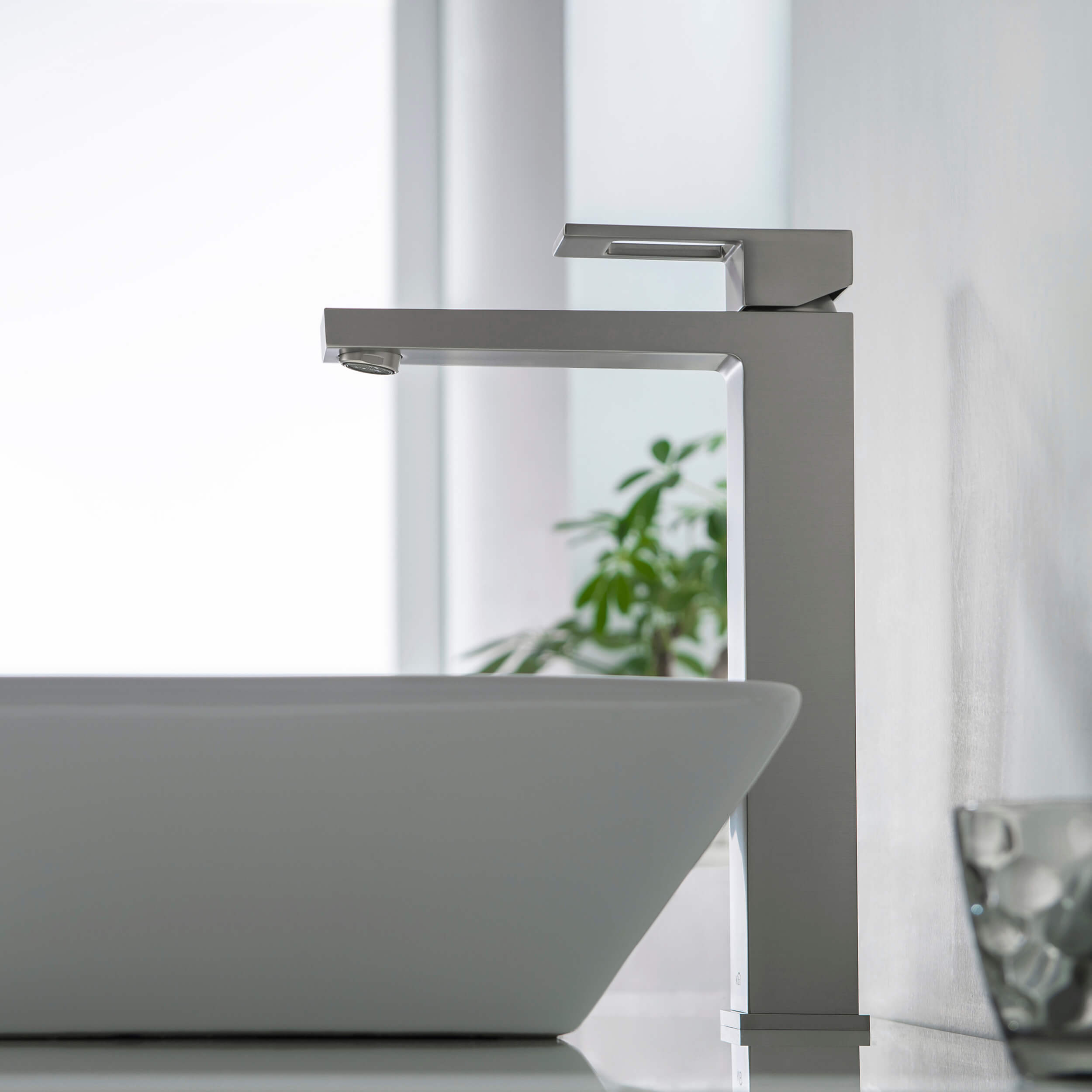 Cubic Brass Single Handle Bathroom Vessel Sink Faucet - C-KBF1003-KPW101 view 2
