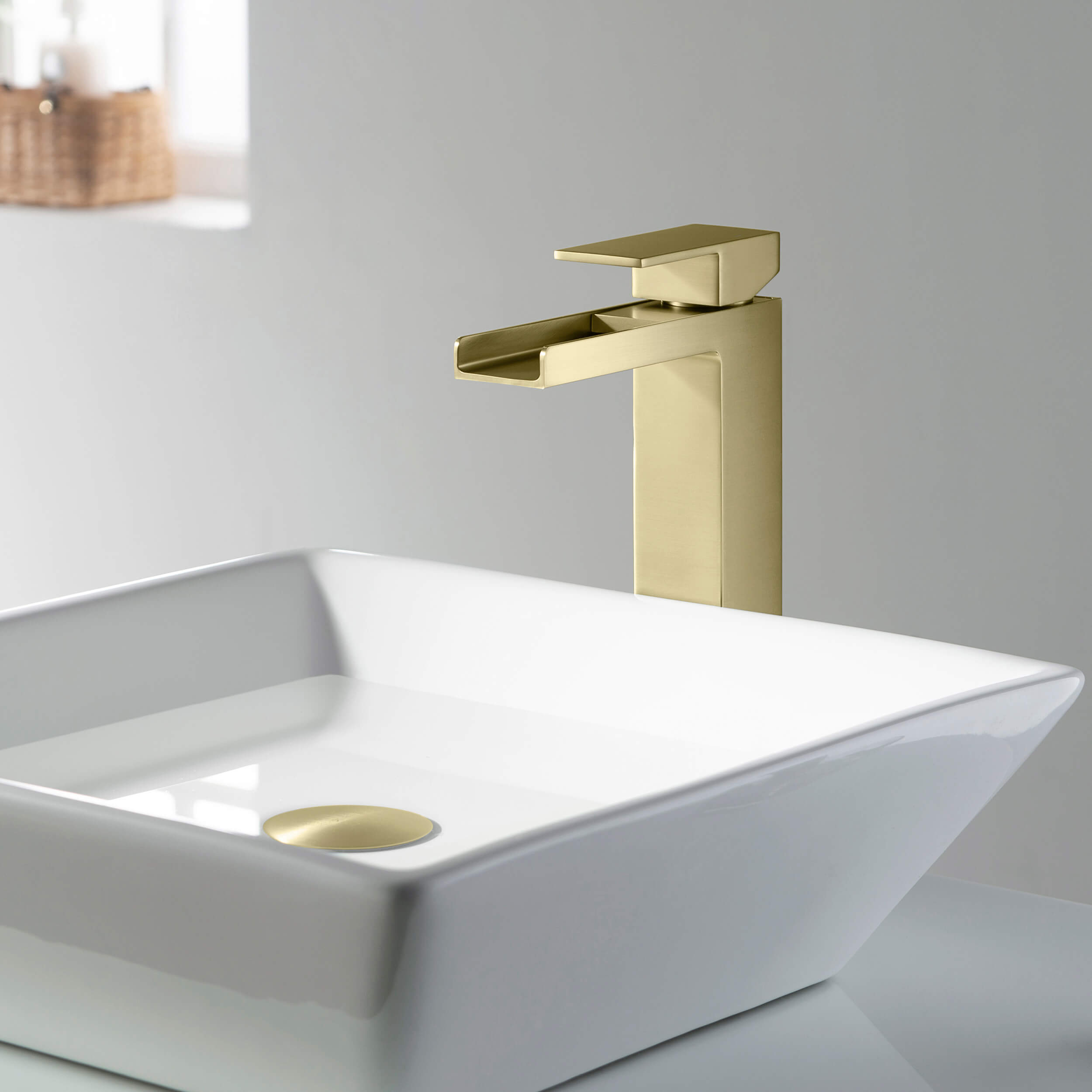KIBI Waterfall Brass Single Handle Bathroom Vessel Sink Faucet - C-KBF1005-KPW101 view 2
