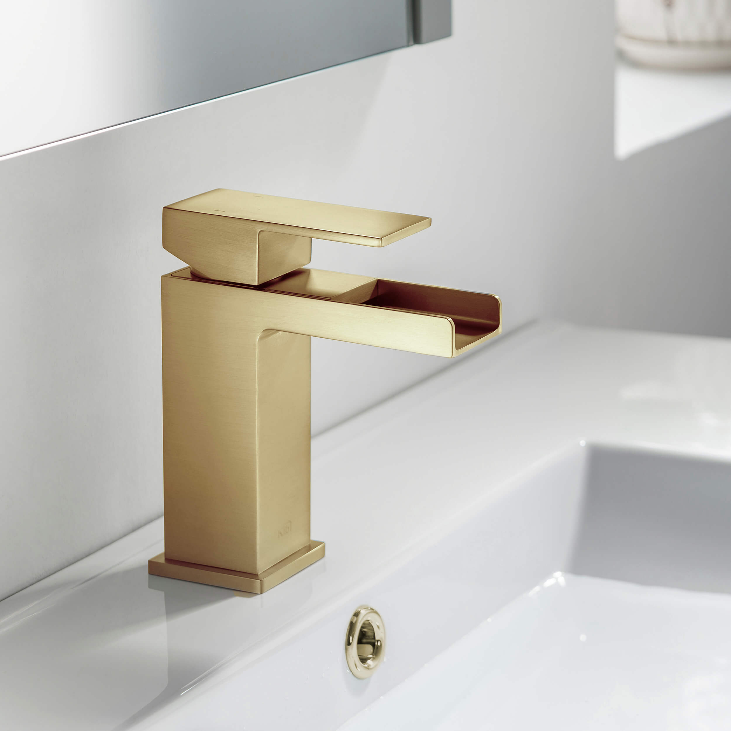 Waterfall Single Handle Bathroom Vanity Sink Faucet with Drain Assembly - C-KBF1004-KPW100 view 3
