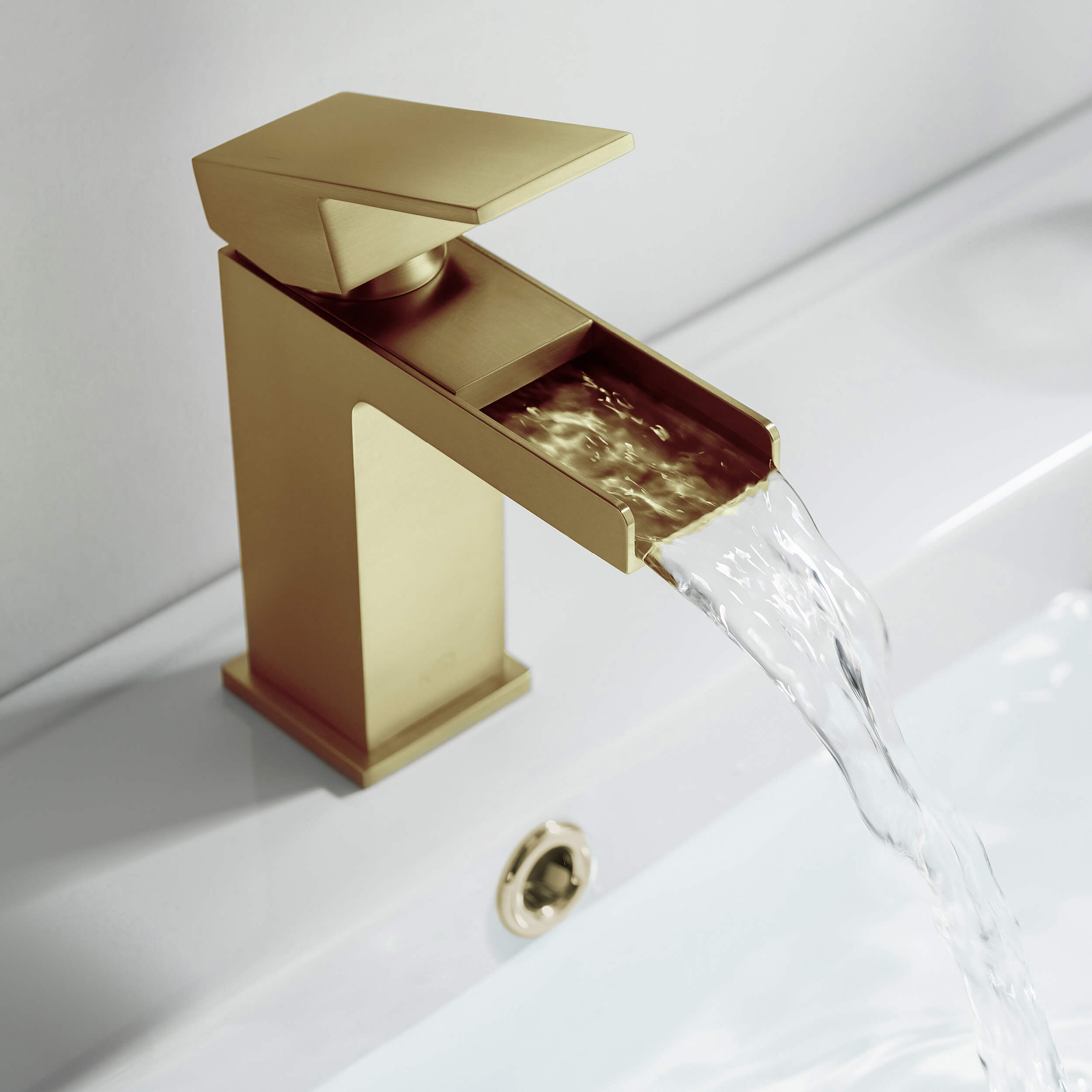 Waterfall Single Handle Bathroom Vanity Sink Faucet with Drain Assembly - C-KBF1004-KPW100 view 4
