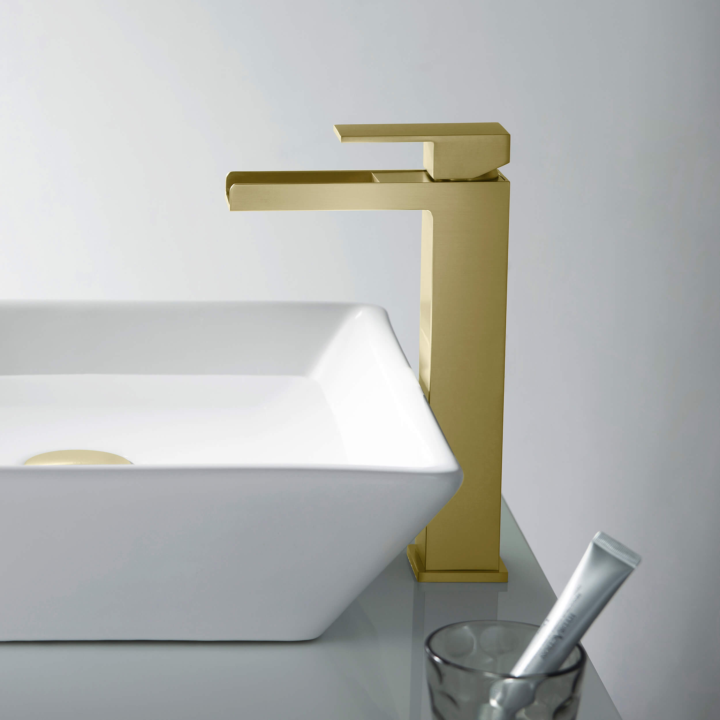 KIBI Waterfall Brass Single Handle Bathroom Vessel Sink Faucet - C-KBF1005-KPW101 view 4