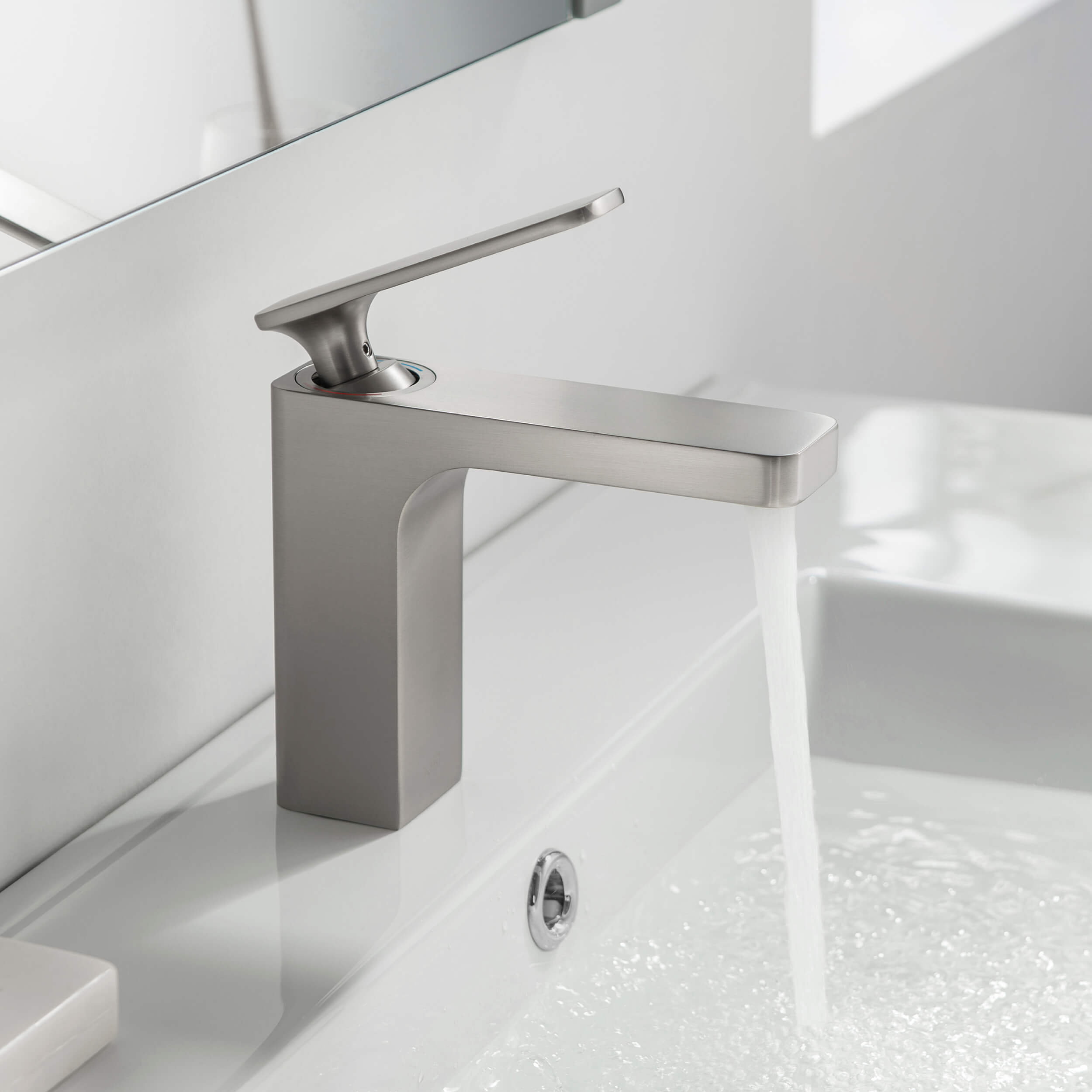 KIBI Infinity Brass Single Handle Bathroom Vanity Sink Faucet - C-KBF1006-KPW100 view 2