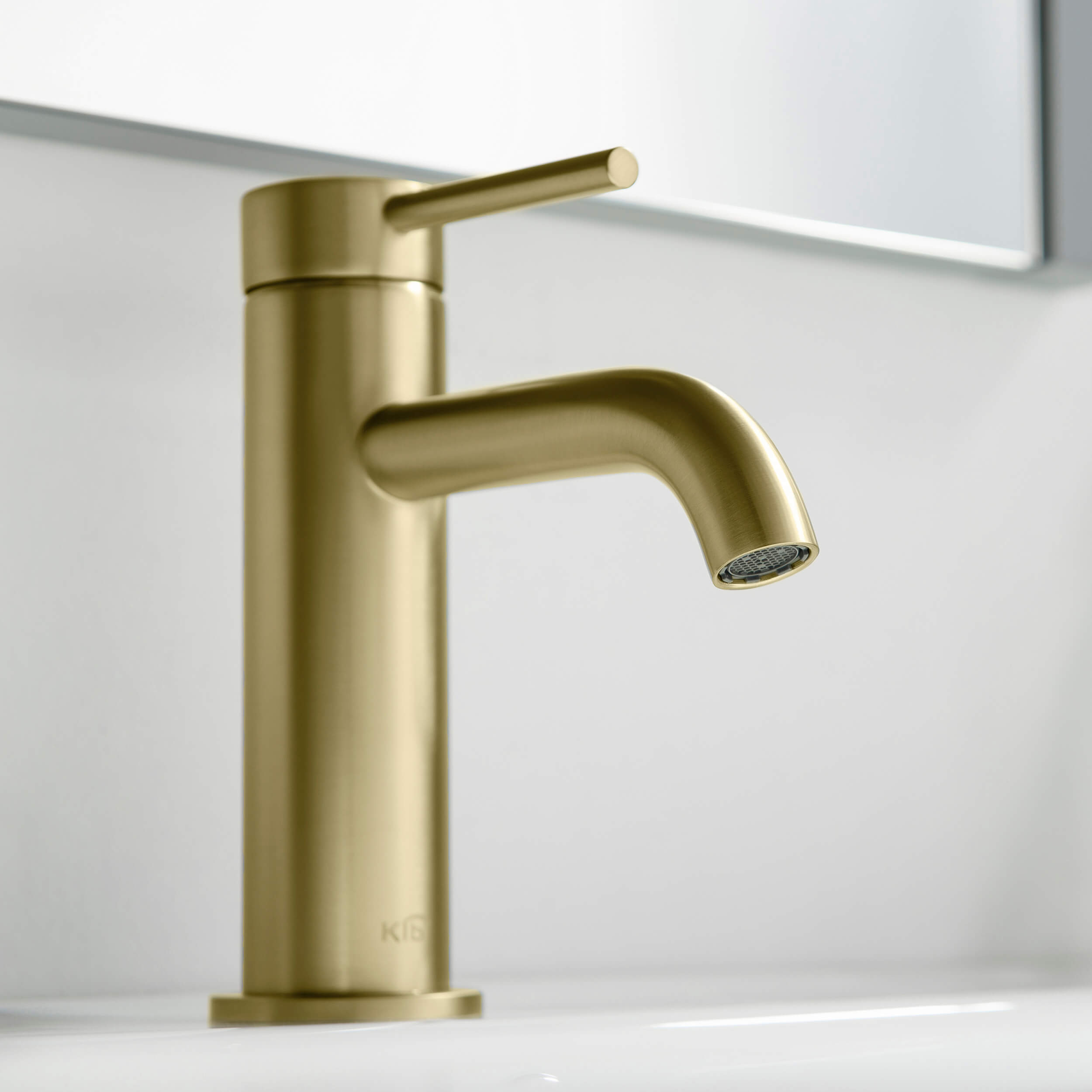 KIBI Circular Brass Single Handle Bathroom Vanity Sink Faucet - C-KBF1008-KPW100 view 4