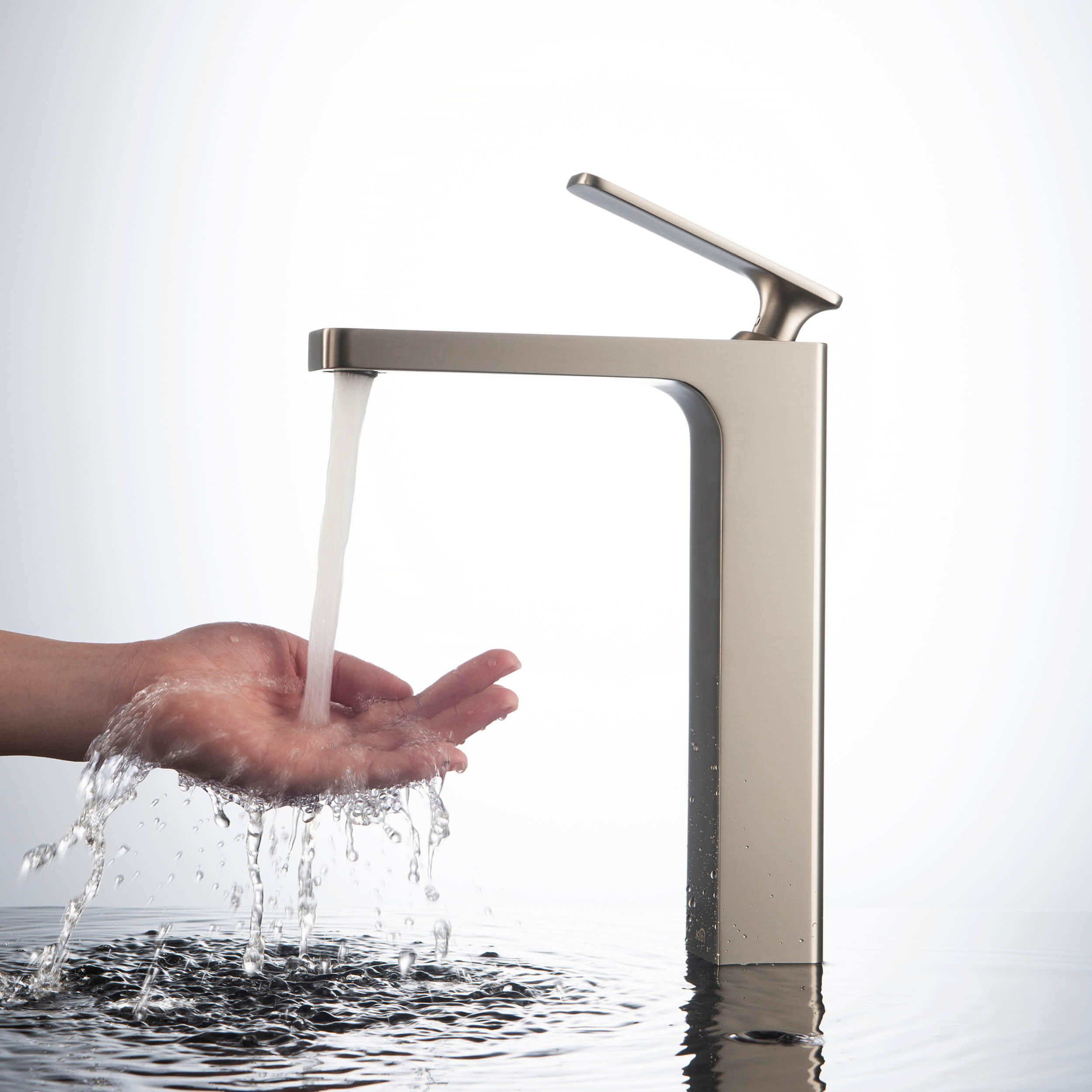 KIBI Infinity Brass Single Handle Bathroom Vessel Sink Faucet - C-KBF1007-KPW101 view 5