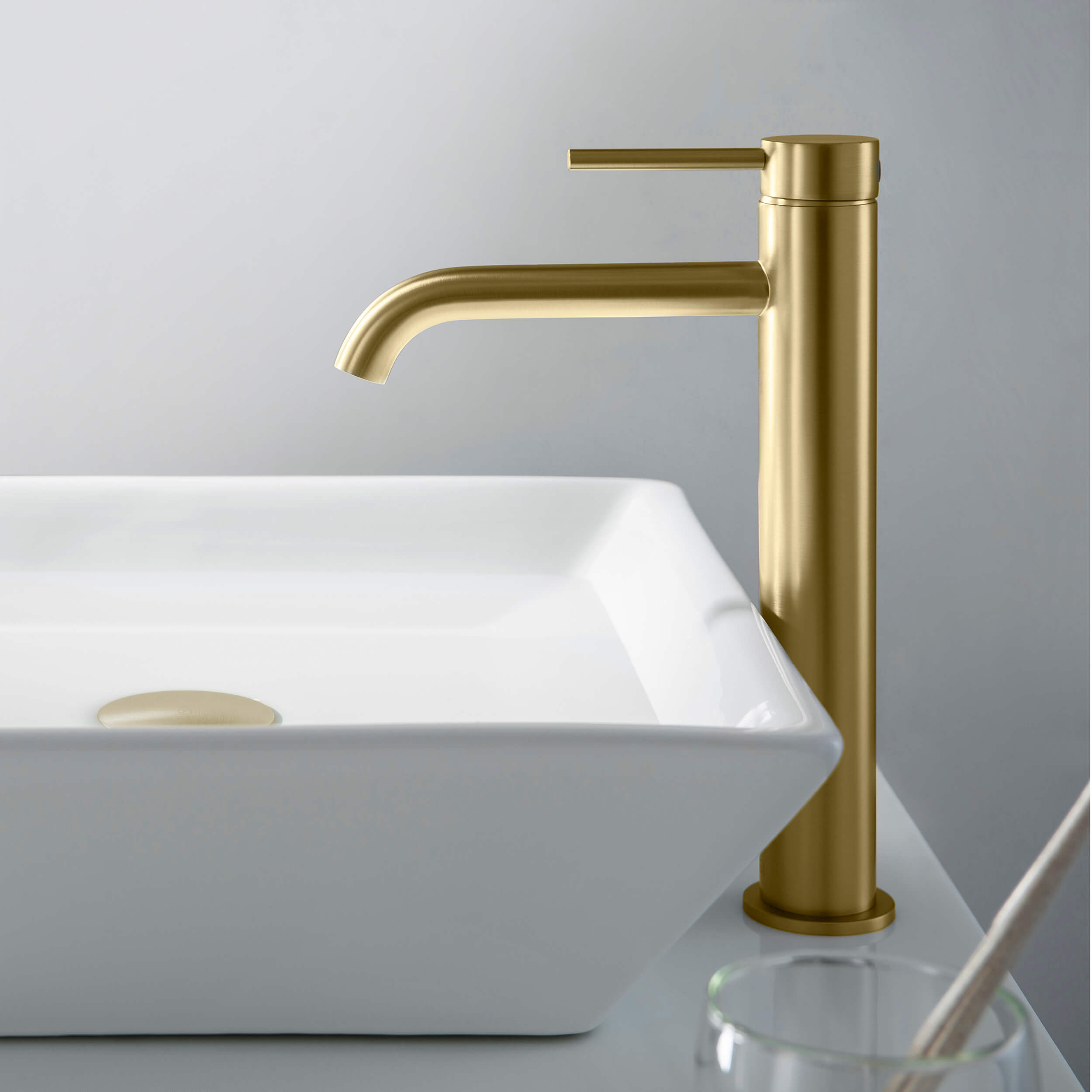 Circular Single Handle Bathroom Vessel Sink Faucet with Pop Up Drain C-KBF1009-KPW101 view 4