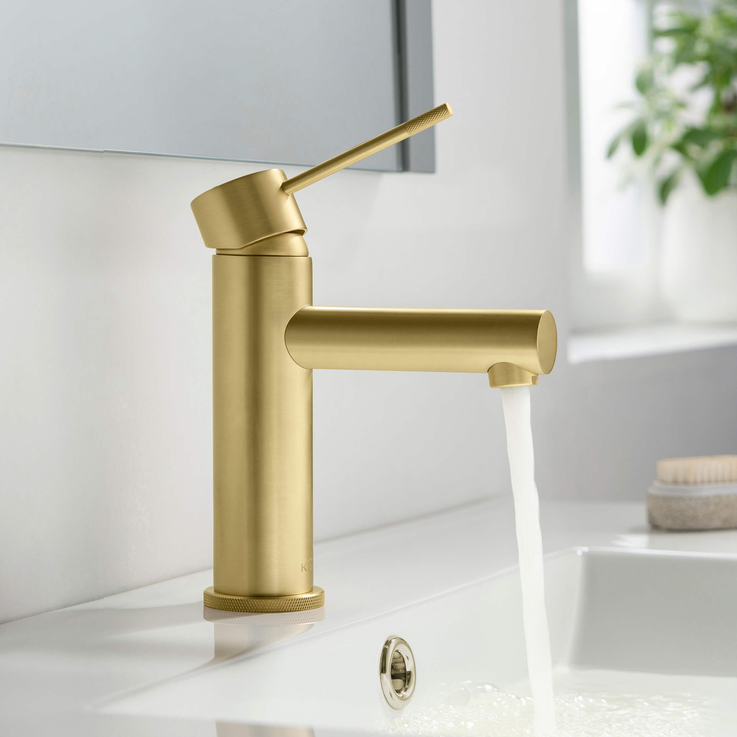 Circular X Single Handle Bathroom Vanity Sink Faucet with Pop Up Drain C-KBF1010-KPW100 view 2