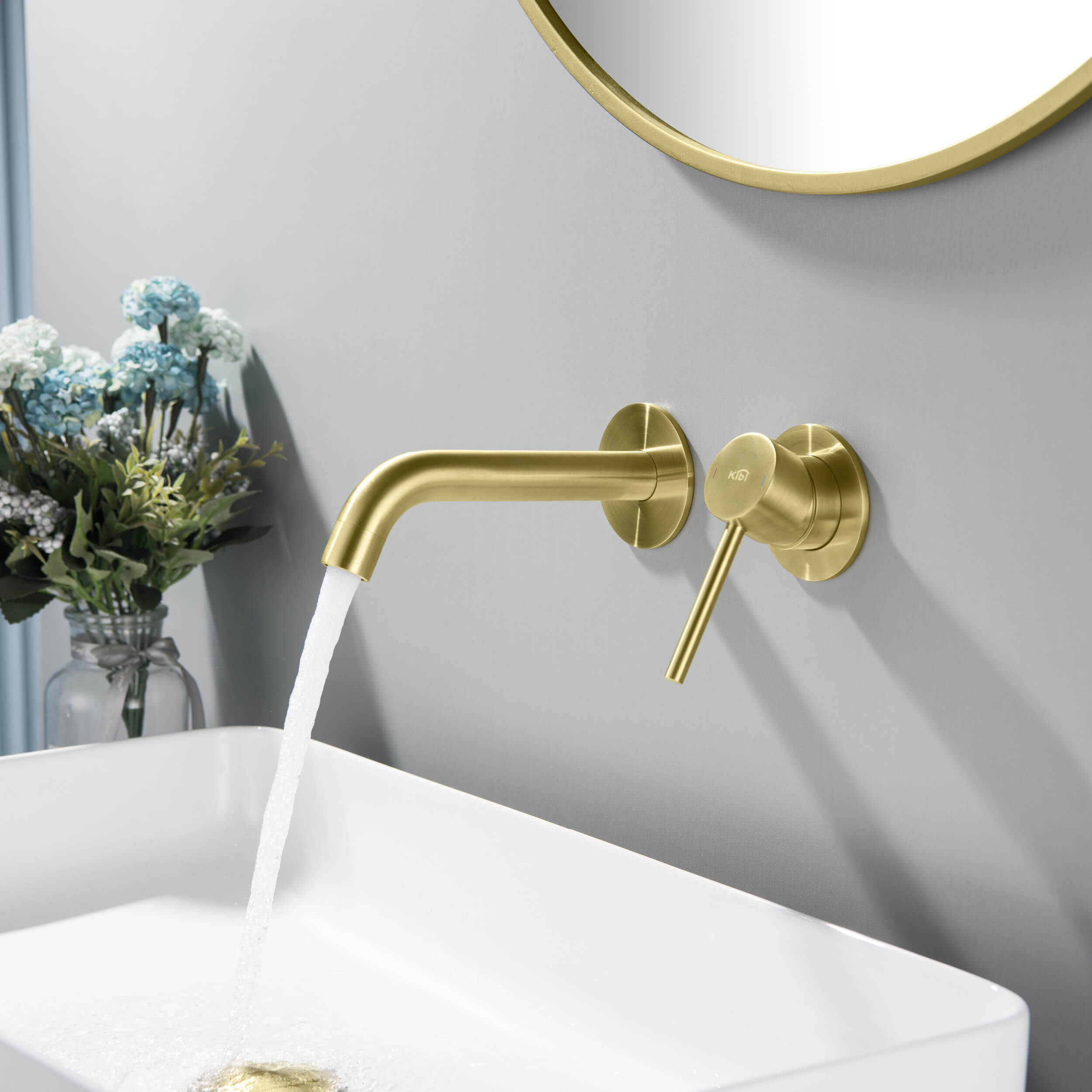 Circular Single Handle Wall Mounted Bathroom Sink Faucet KBF1023 view 3