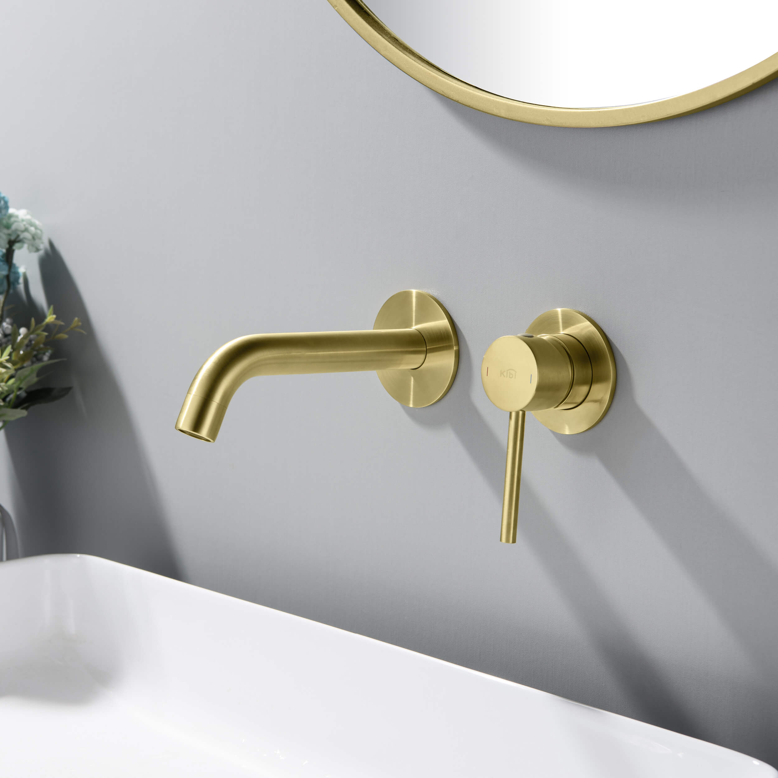 Circular Single Handle Wall Mounted Bathroom Sink Faucet KBF1023 view 2