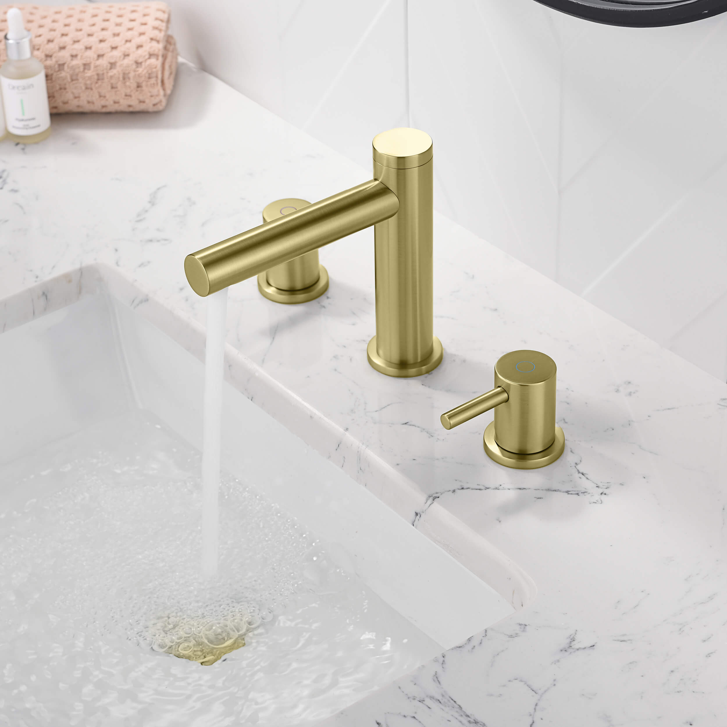 Circular 8" Bathroom Sink Widespread Faucet with Drain Assembly KBF1025 view 3