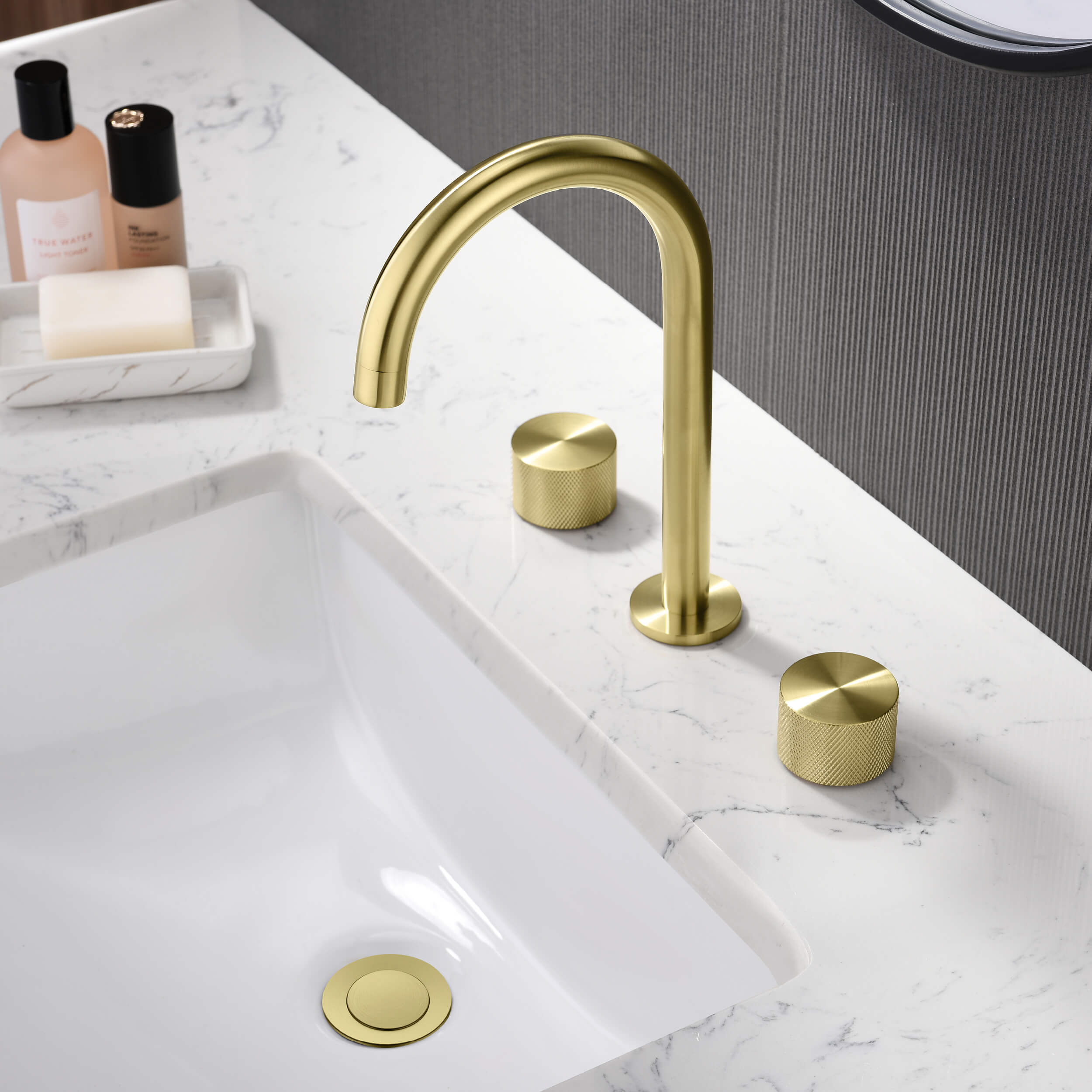 Circular X 8" Bathroom Sink Widespread Faucet with Drain Assembly KBF1026 view 4