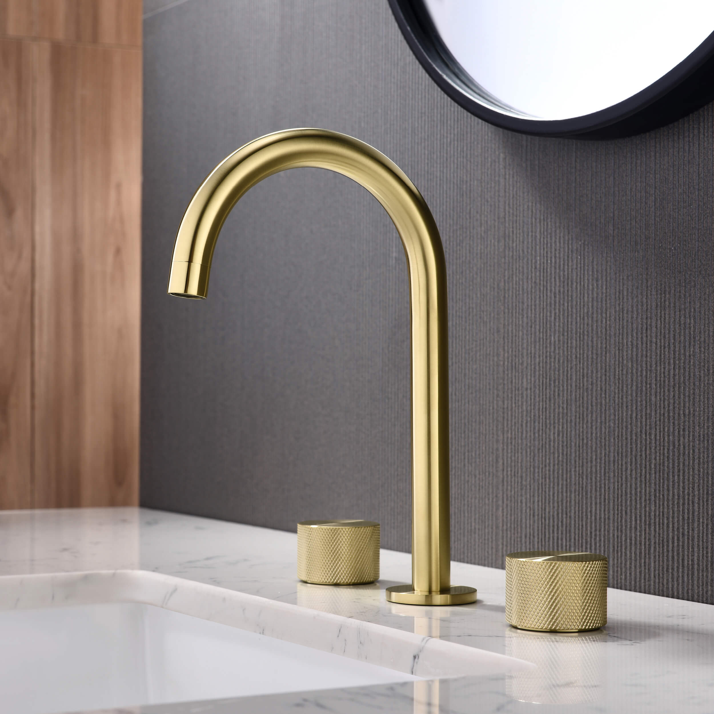 Circular X 8" Bathroom Sink Widespread Faucet with Drain Assembly KBF1026 view 2