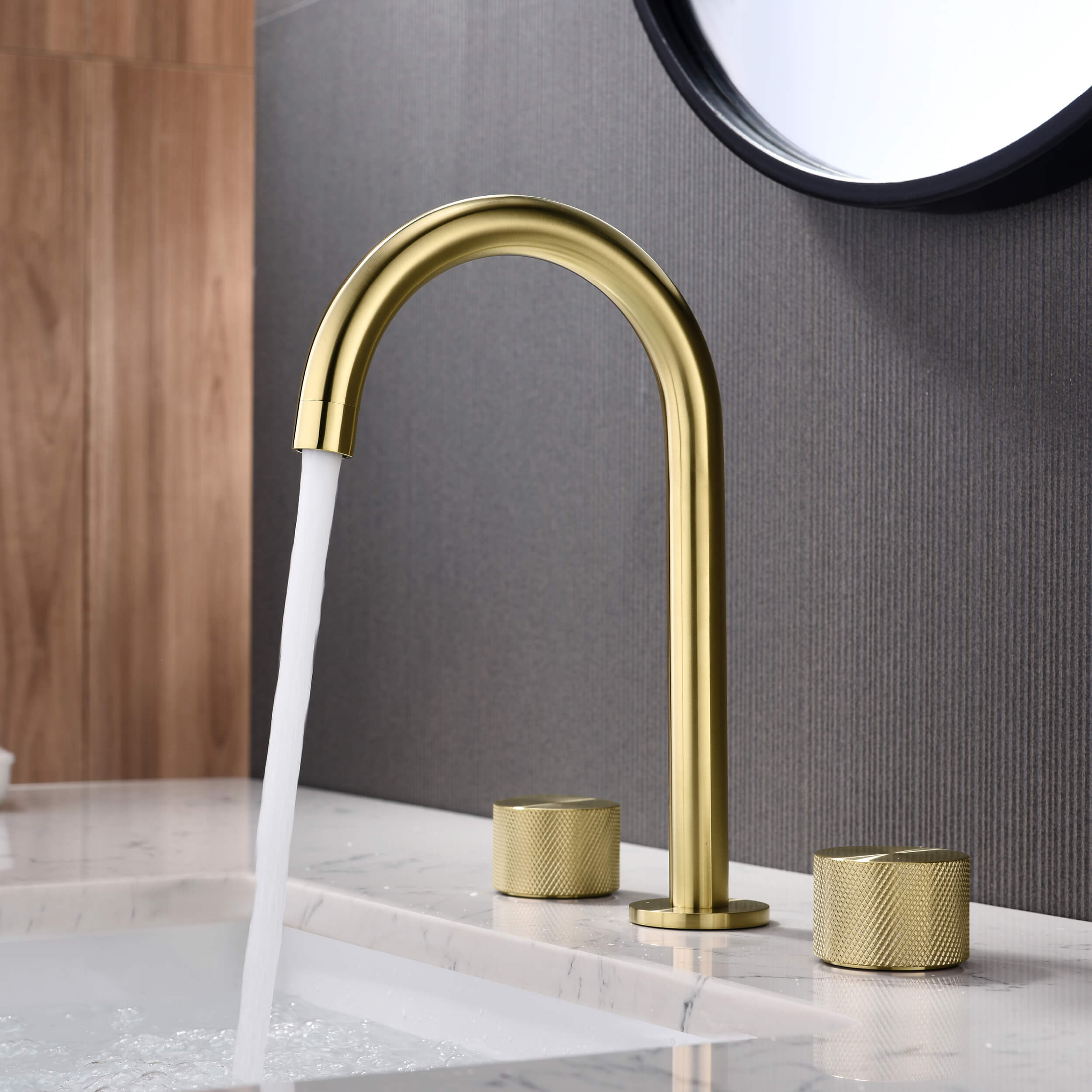 Circular X 8" Bathroom Sink Widespread Faucet with Drain Assembly KBF1026 view 3