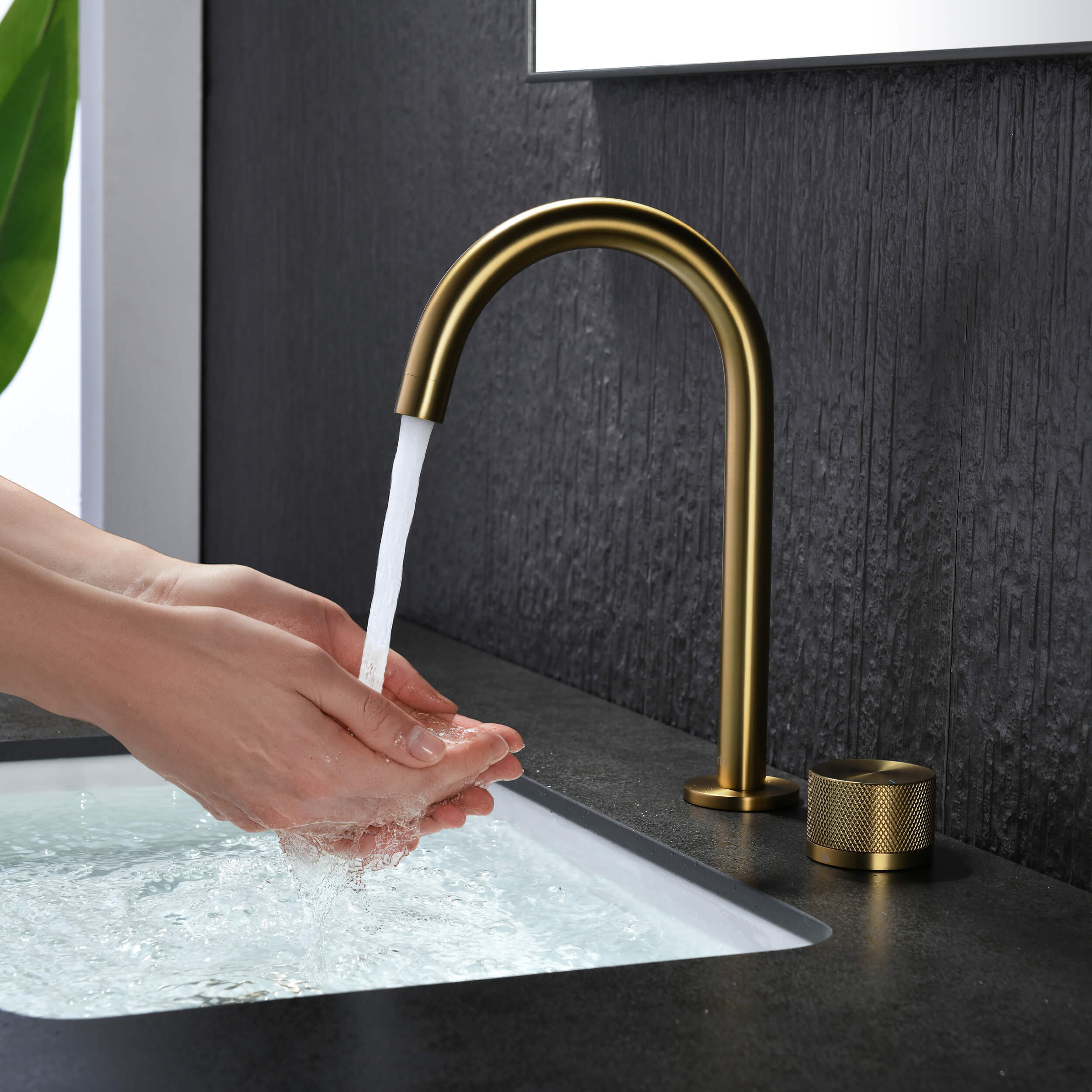 Circular X One Handle Two Holes Bathroom Vanity Sink Faucet with Drain Assembly - C-KBF1027 view 4