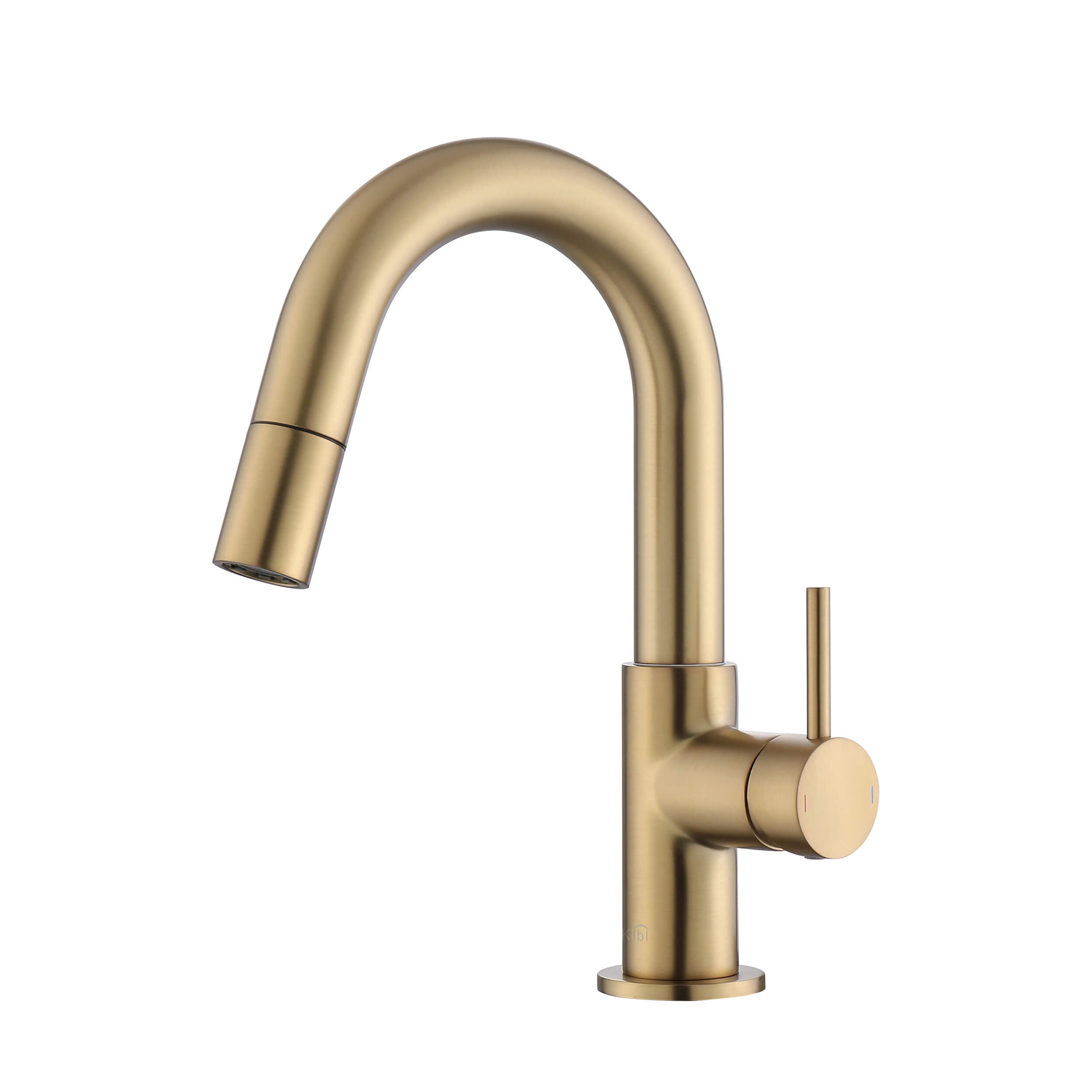 Circular Single Handle High-Arc Pull Down Sprayer Bathroom Vanity Sink Faucet - C-KBF1077 view 2