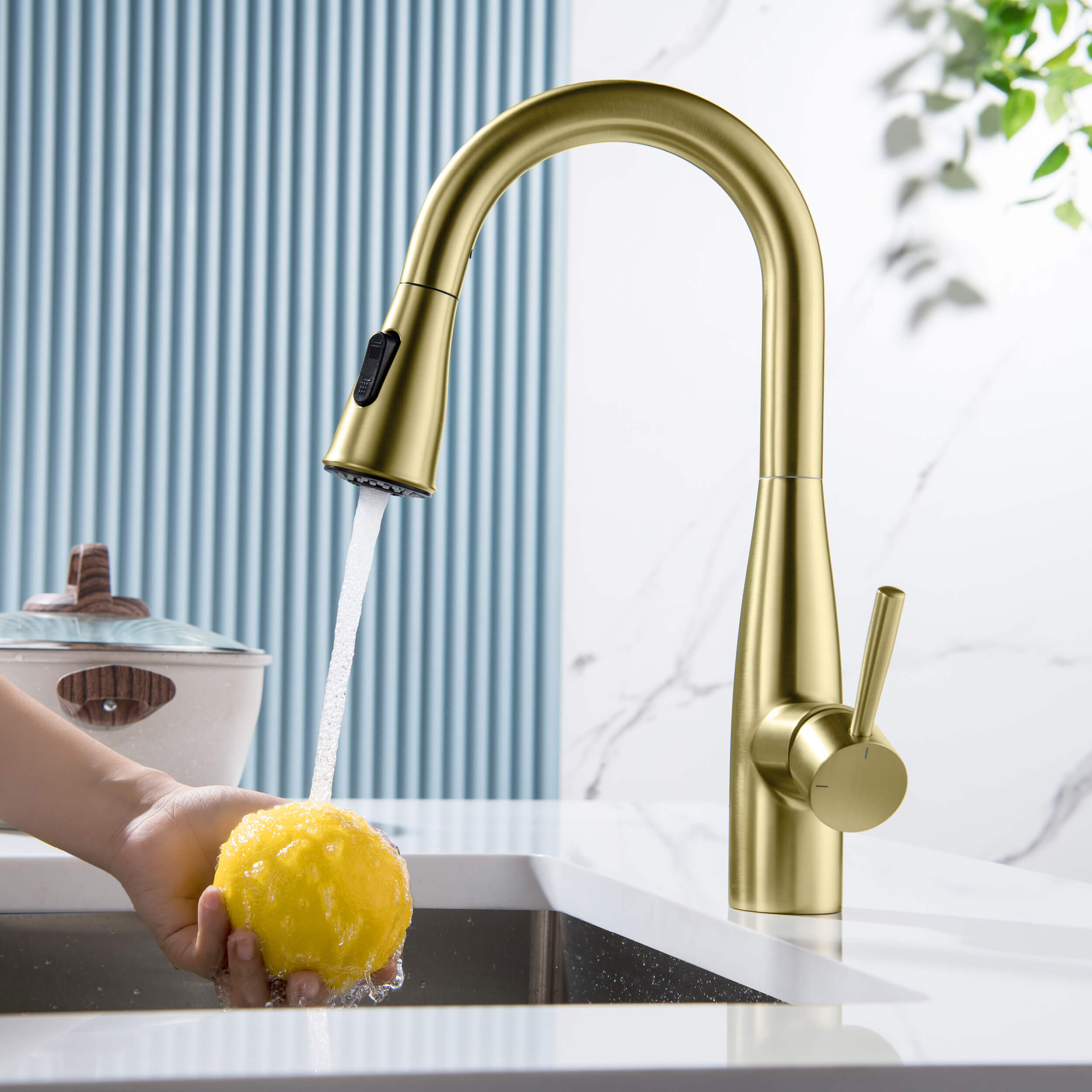 Bari Single Handle Pull Down Kitchen & Bar Sink Faucet - KKF2015 view 2
