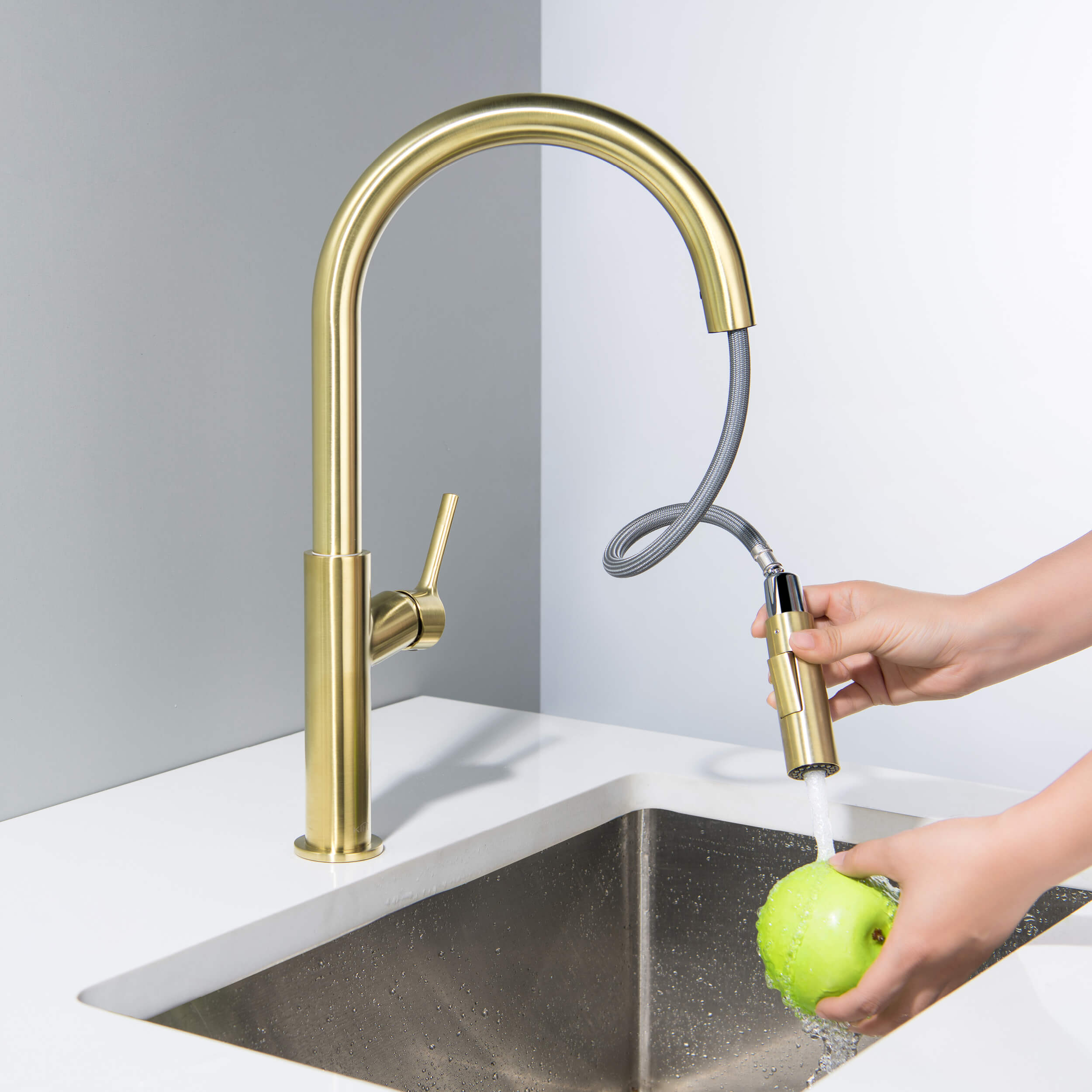 Fusion-T Single Handle Pull Down Kitchen Sink Faucet - KKF2018 view 4