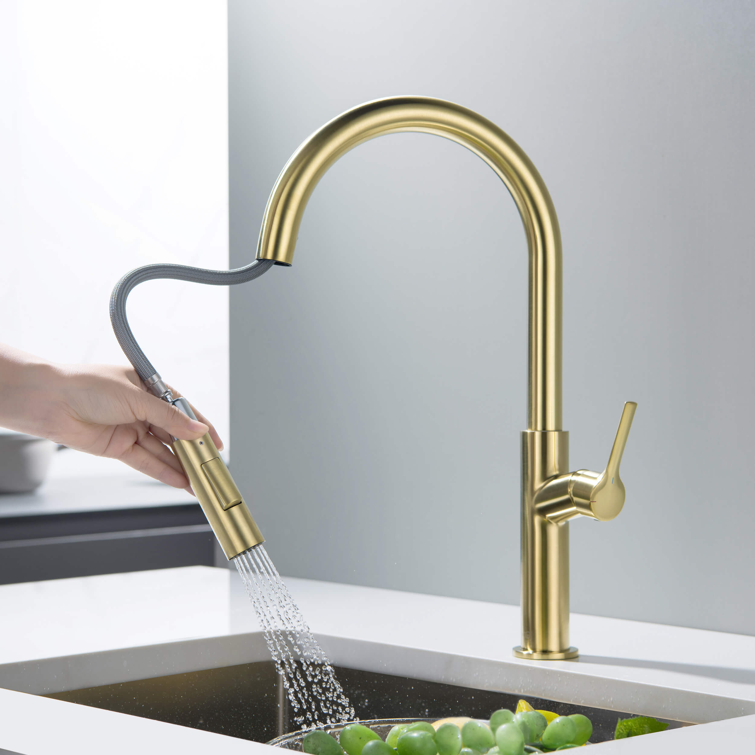 Fusion-T Single Handle Pull Down Kitchen Sink Faucet - KKF2018 view 3
