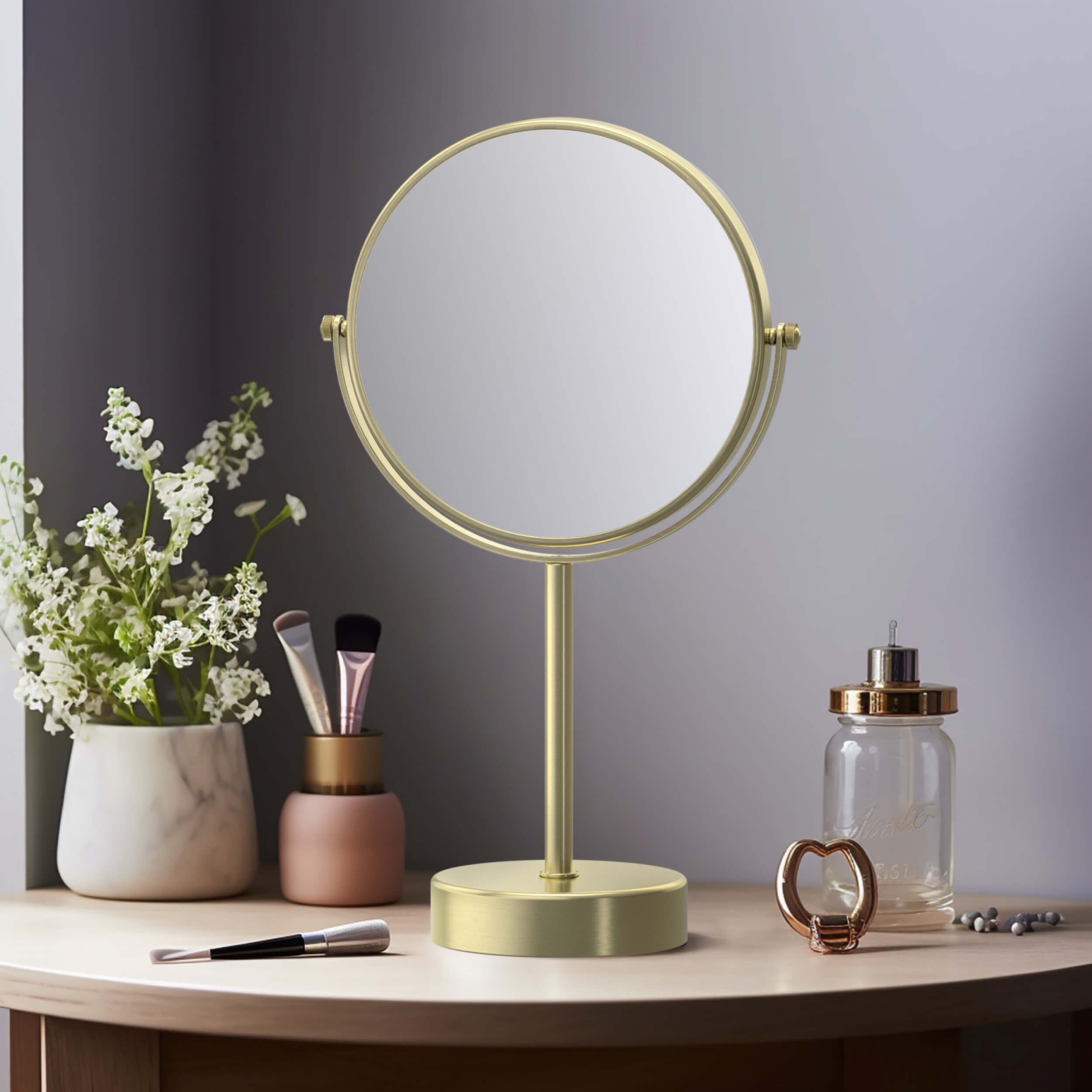 Circular Free Standing Magnifying Makeup Mirror KMM103 view 4